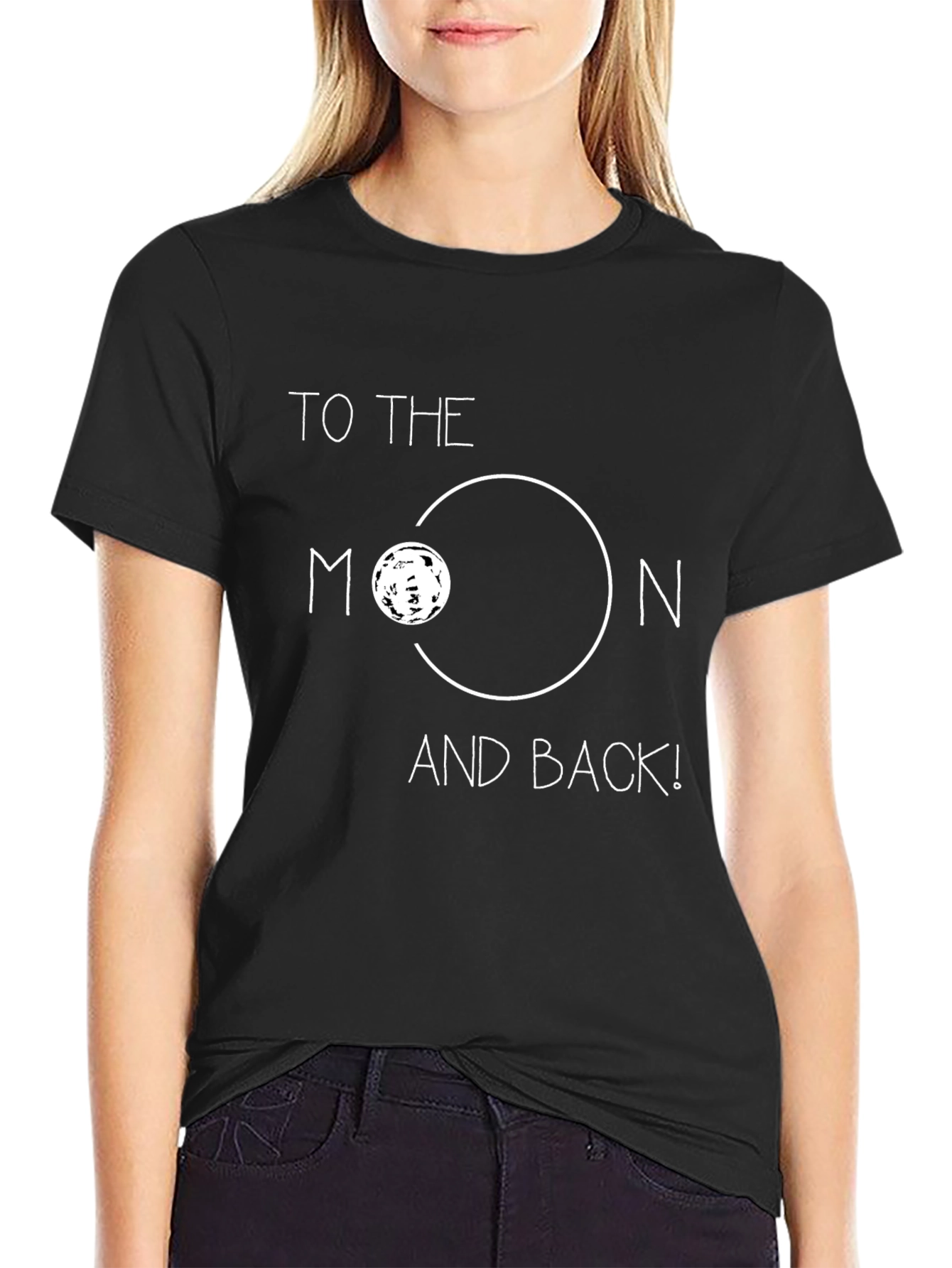 Black To The Moon & Back Graphic Tee - Soft Cotton Blend view 2