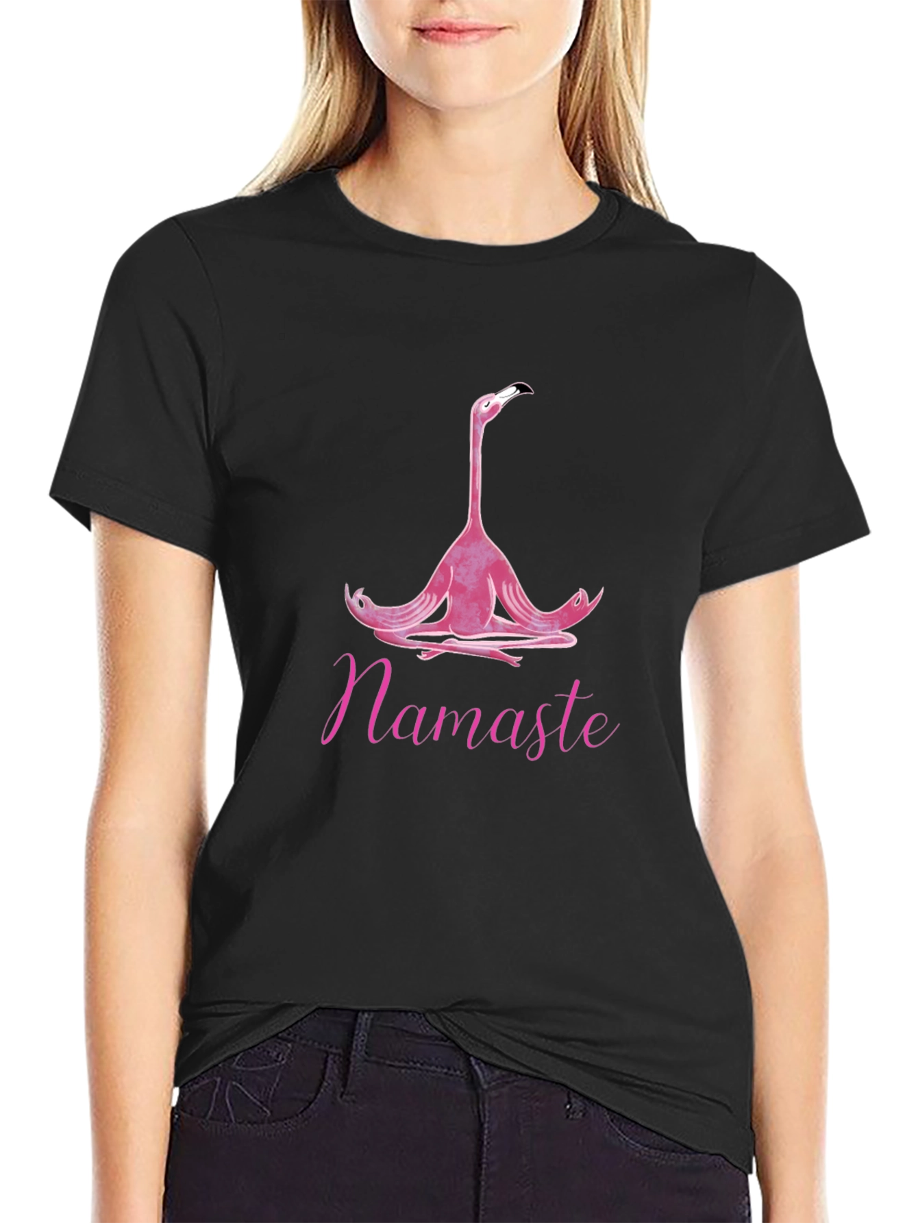 Meditating Flamingo T-Shirt - Namaste Yoga Tee - 2