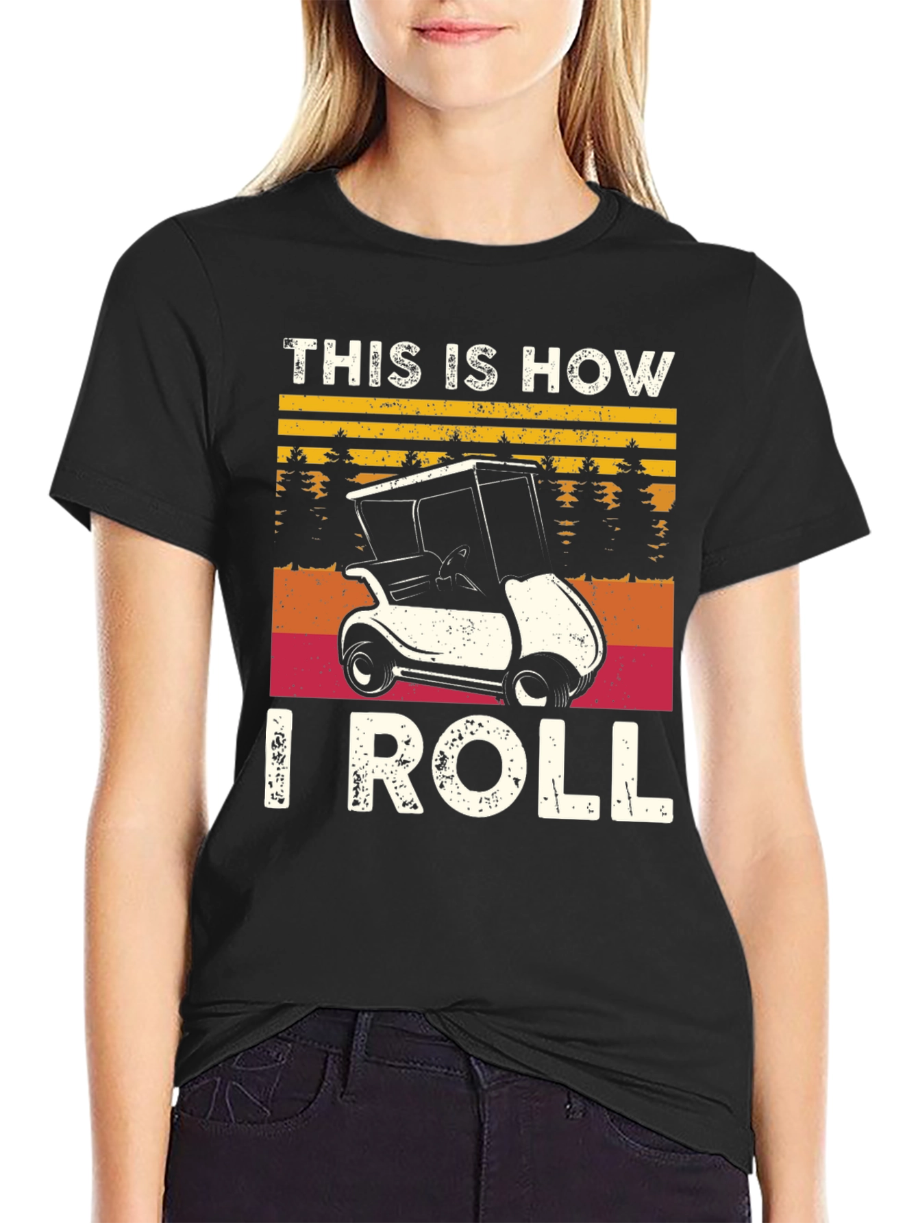 Black This Is How I Roll Golf T-Shirt view 2