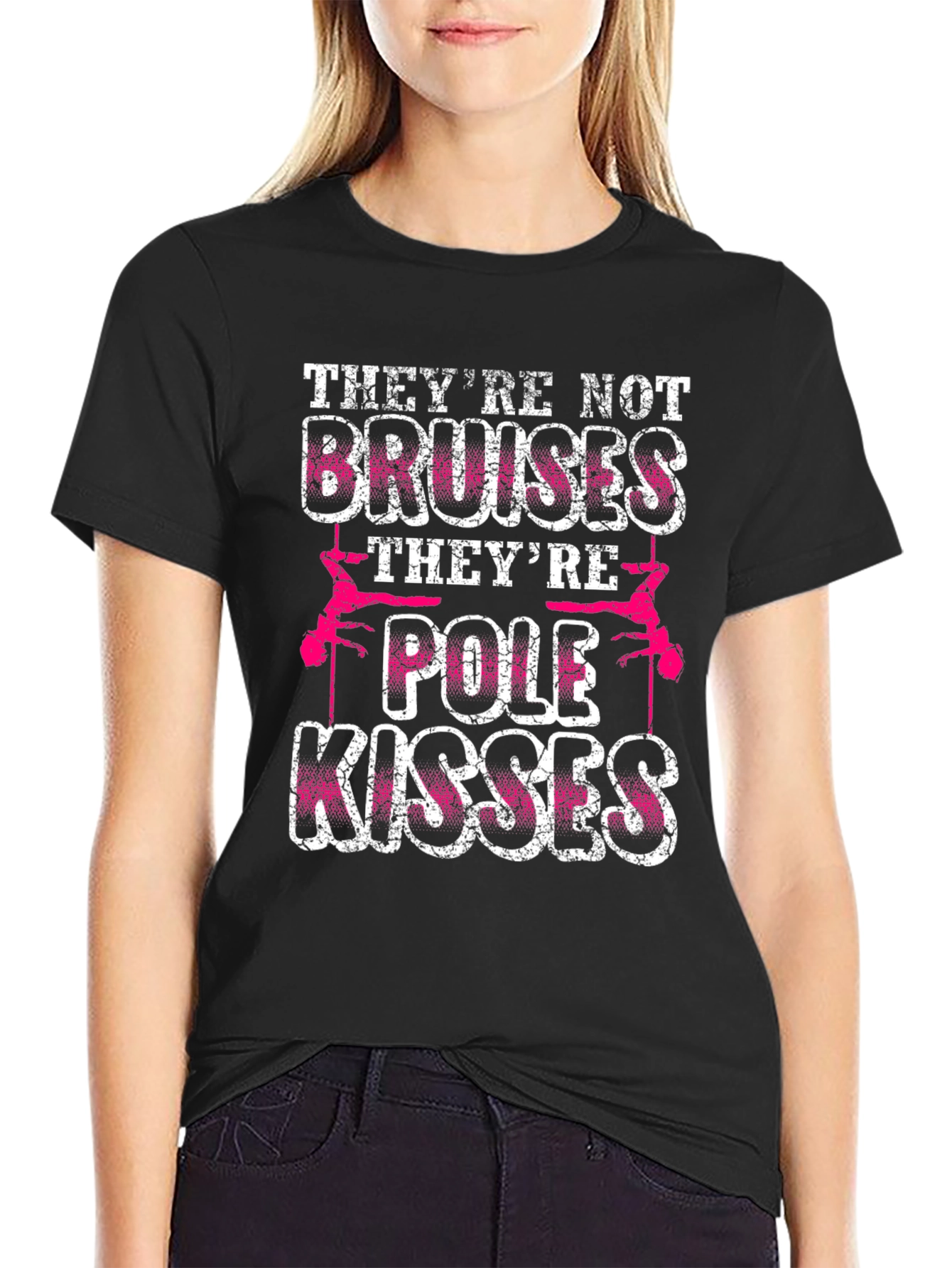 Black Pole Kisses Graphic T-Shirt - Funny Pole Dancing Tee view 2