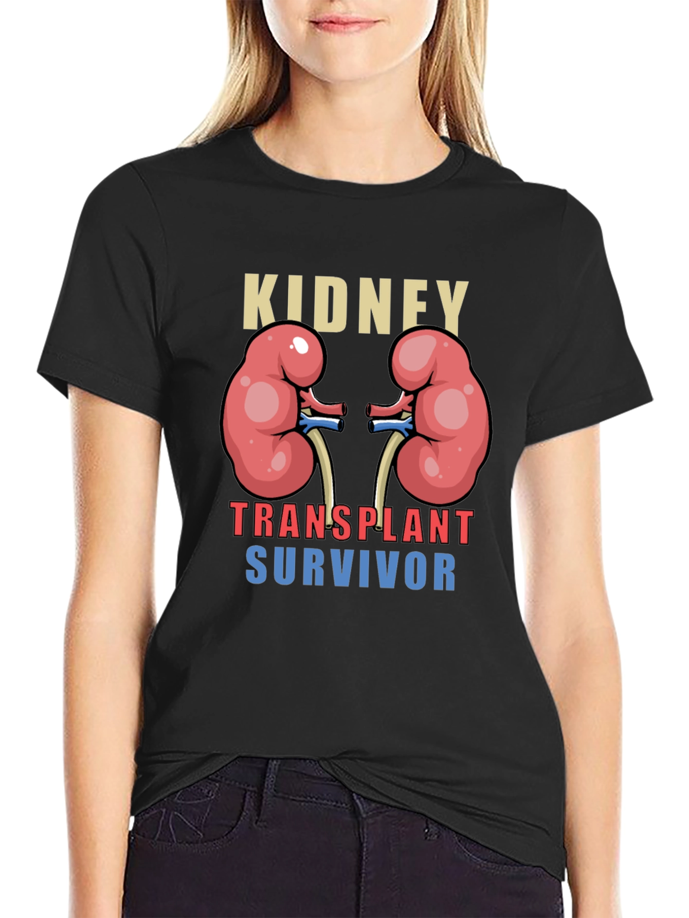 Black Kidney Transplant Survivor Graphic Tee view 2