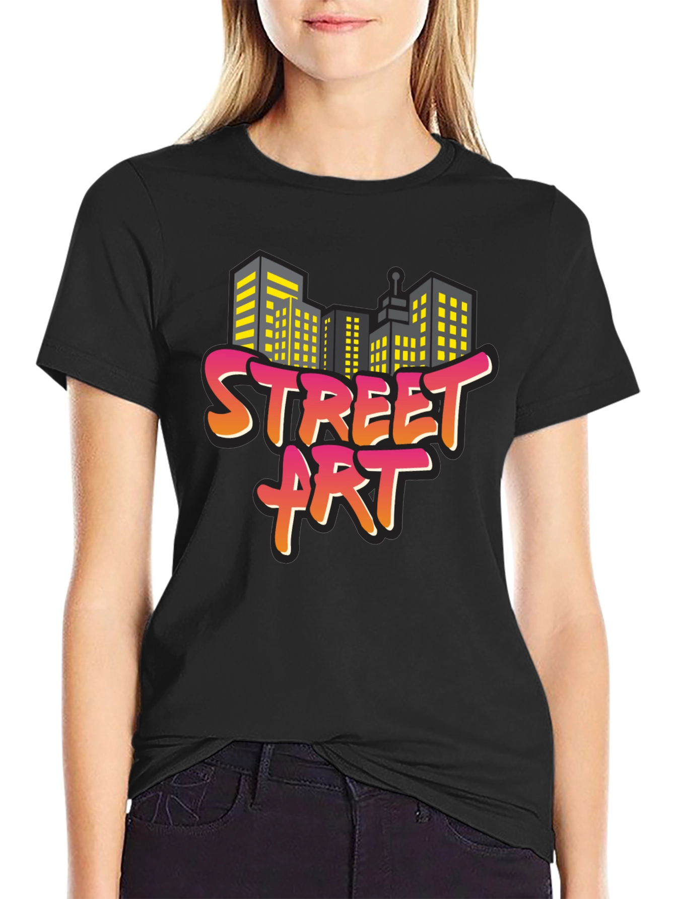 Black Street Art Graphic Tee - Urban Style view 2