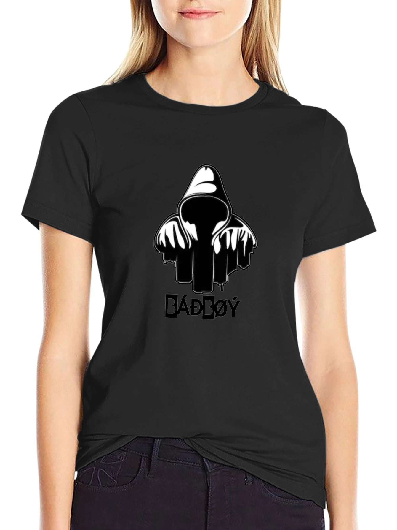 Black BADD0Y Graphic Print Black T-Shirt view 2