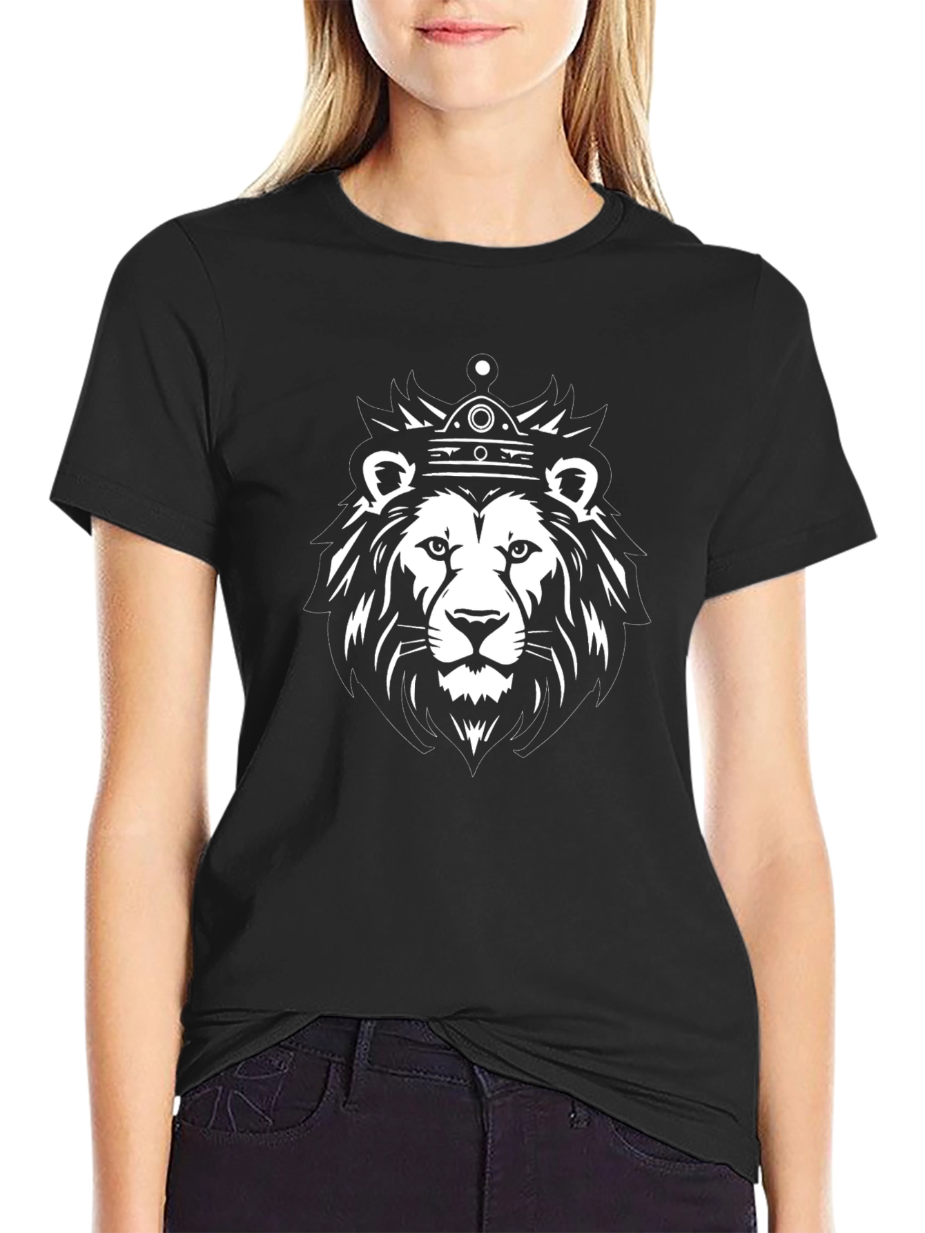 Black Lion King Graphic Tee - Black Cotton Blend view 2