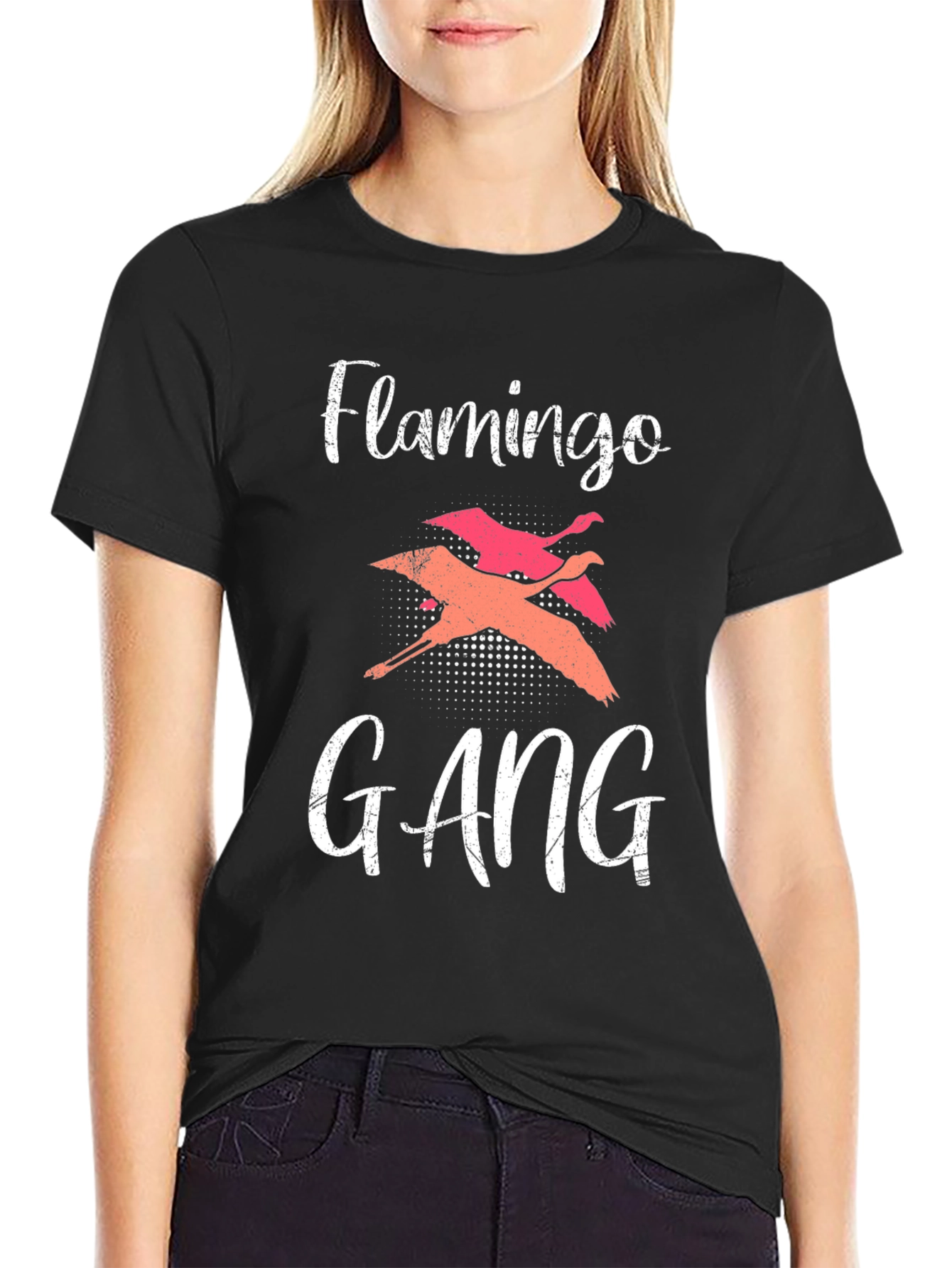 Black Flamingo Gang Black Graphic Tee view 2