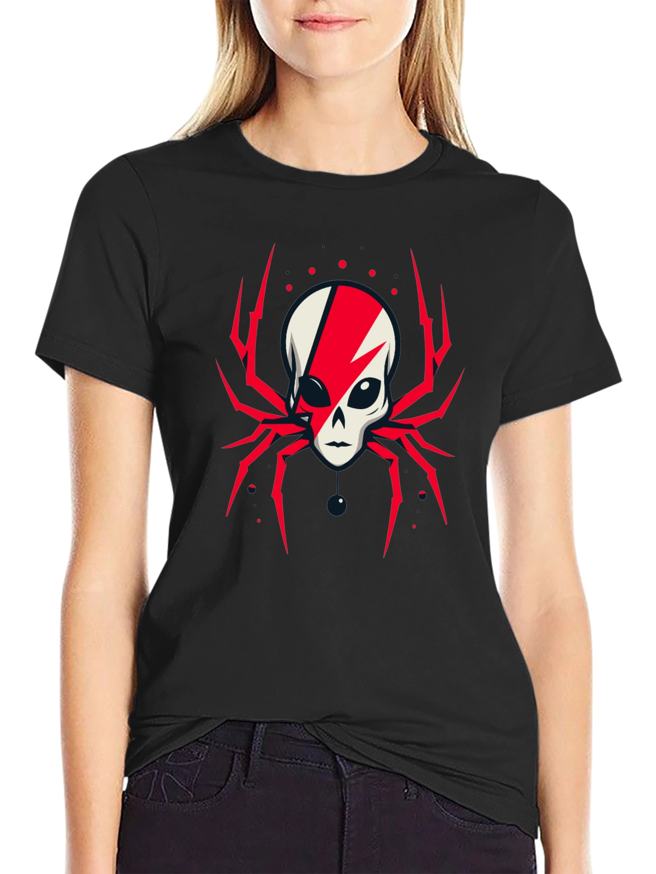 Black Alien Spider Graphic Tee - Unique Design view 2