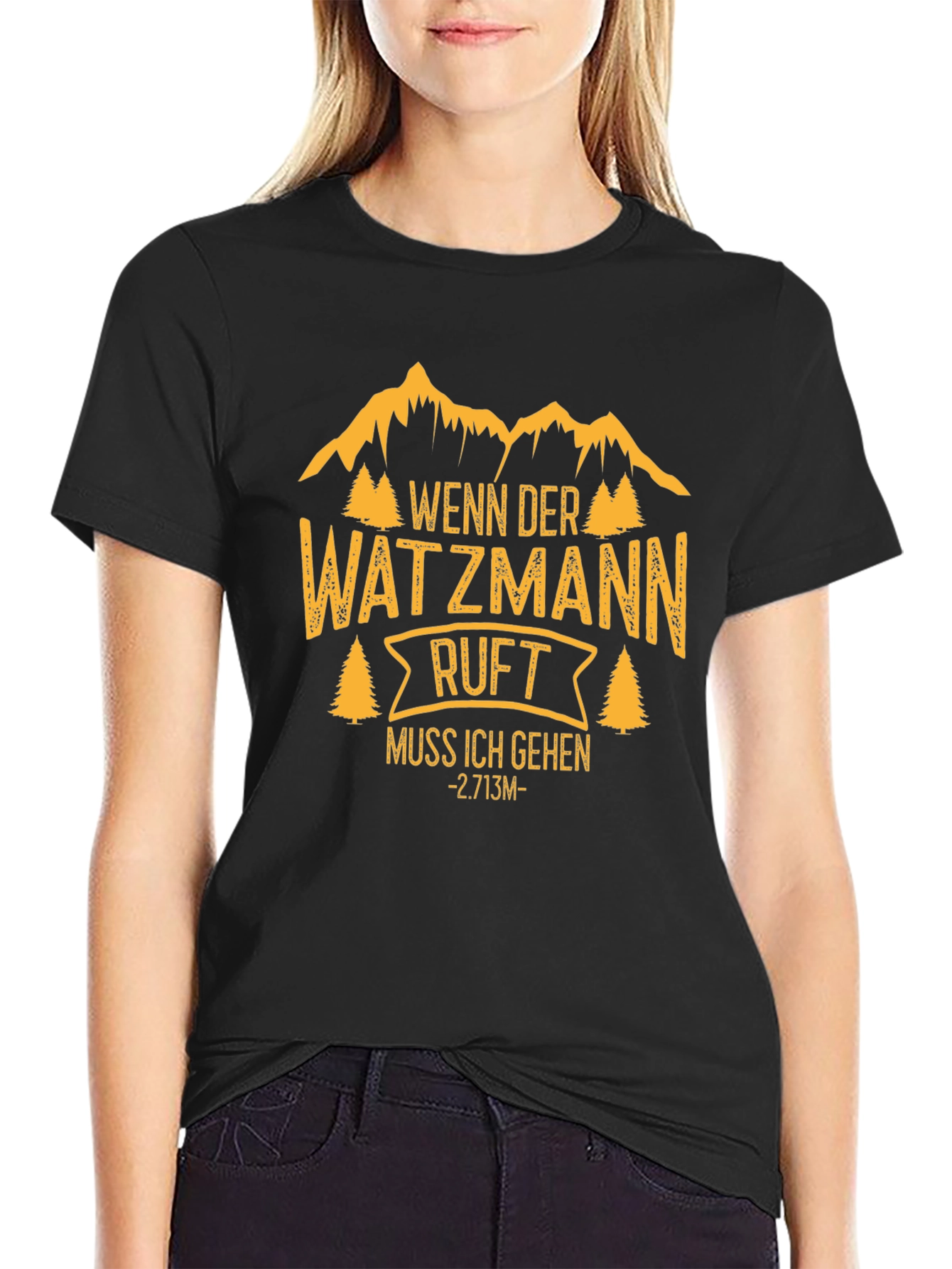 Black Watzmann Ruf T-Shirt - Mountain Adventure Tee view 2