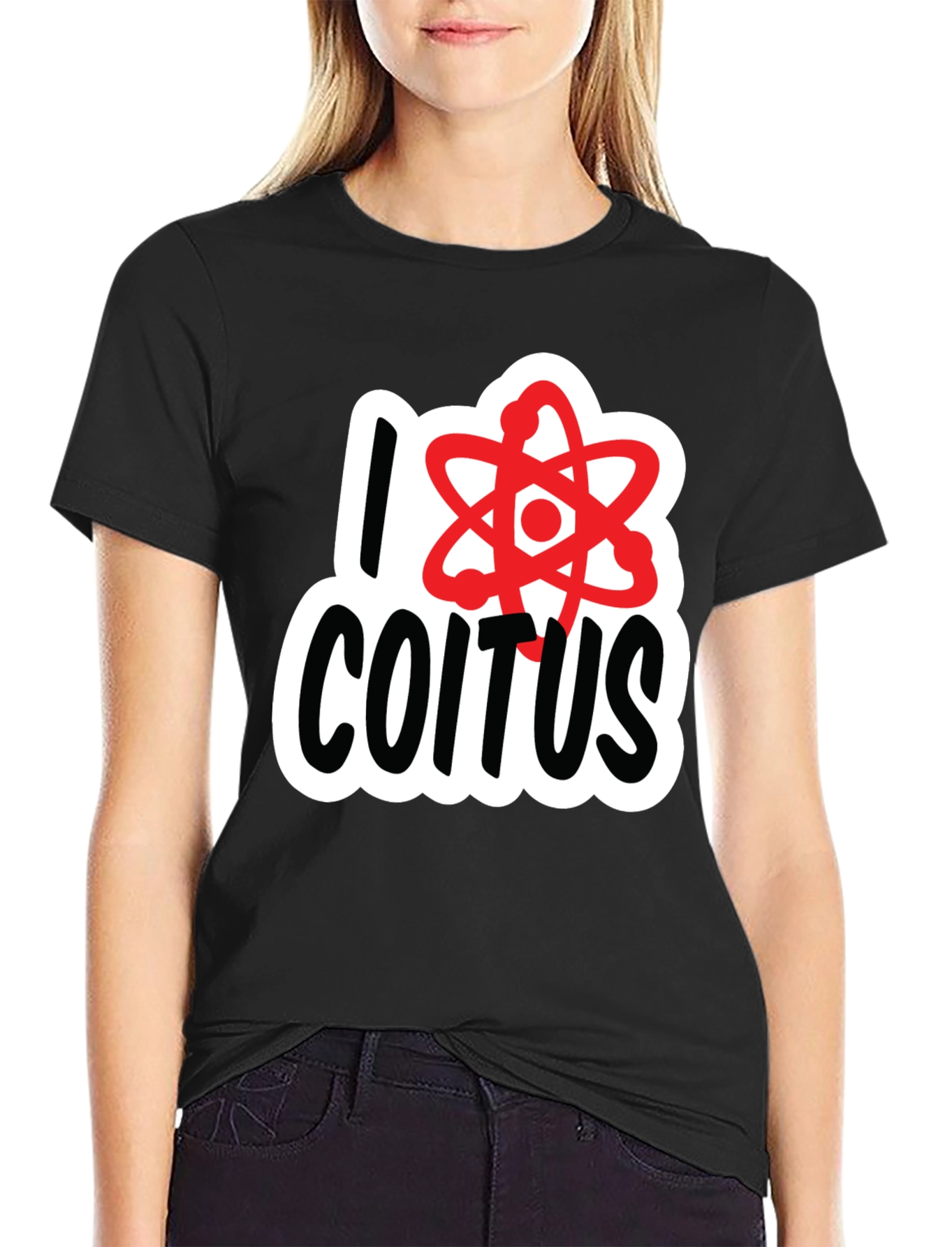 Black I Love Coitus Science T-Shirt - Black view 2