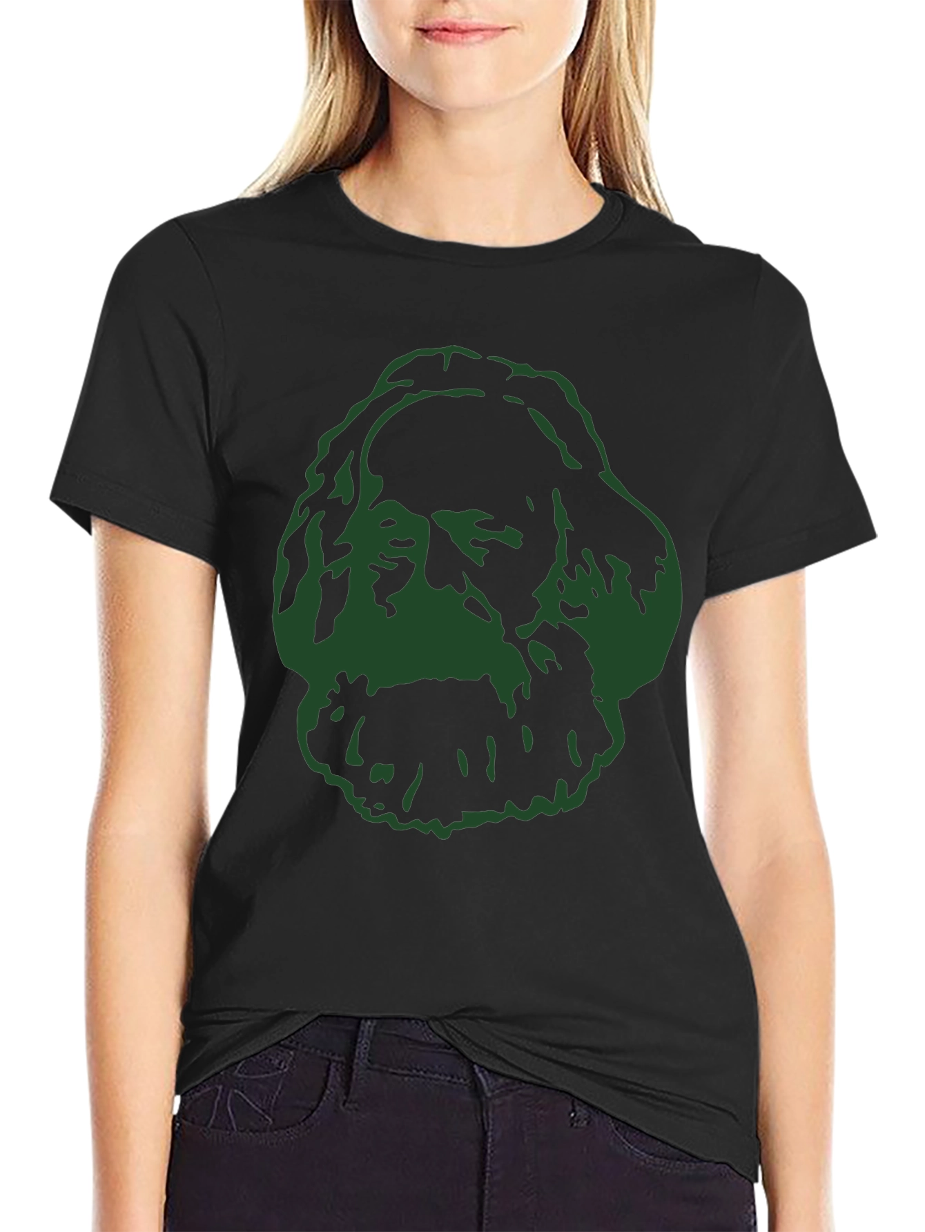 Black Marx Graphic Tee - Black Cotton Blend T-Shirt view 2