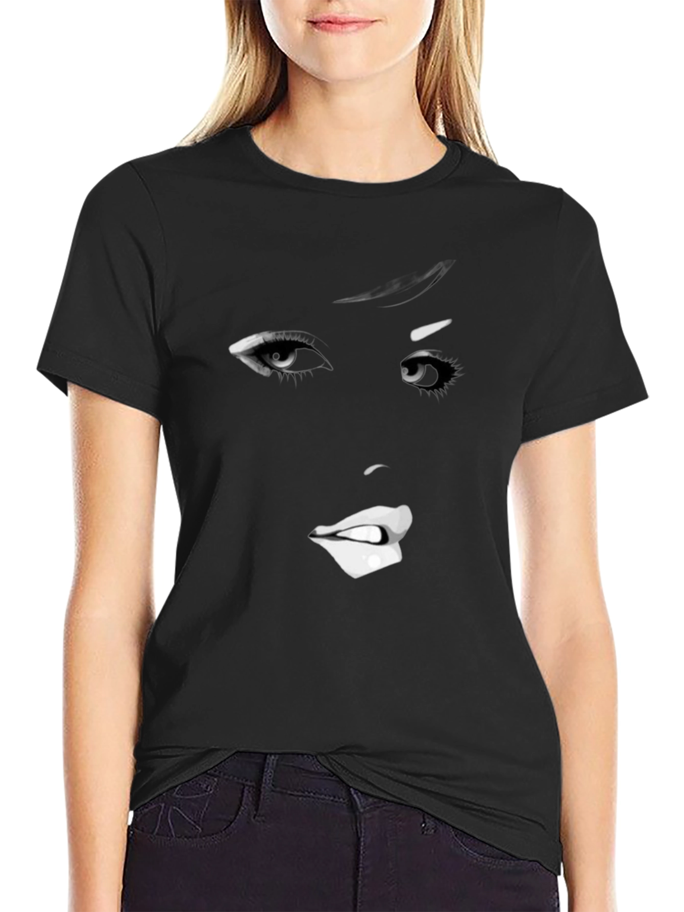Black Audrey Hepburn Graphic Tee - Black T-Shirt view 2