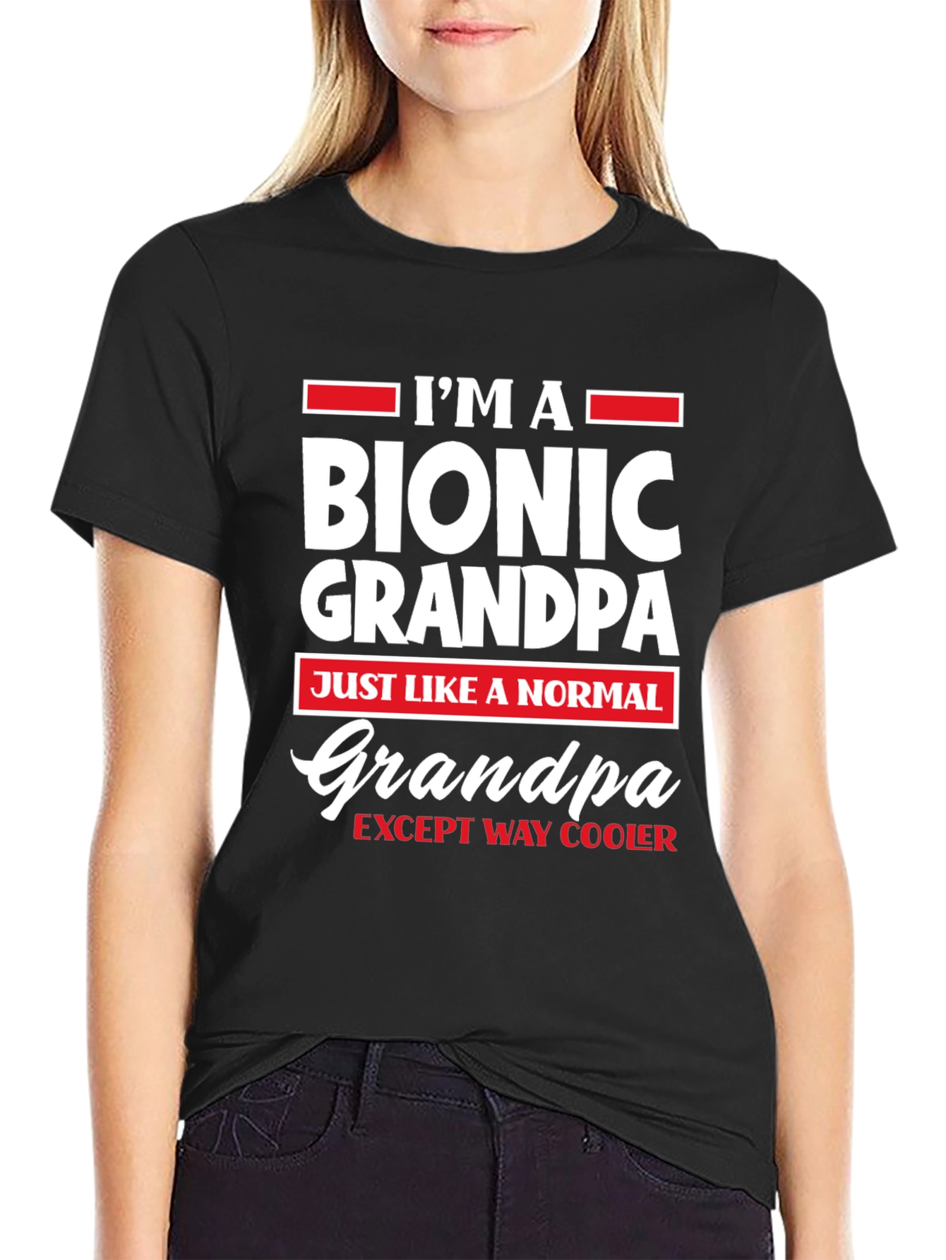 Black Bionic Grandpa T-Shirt - Except Way Cooler! view 2