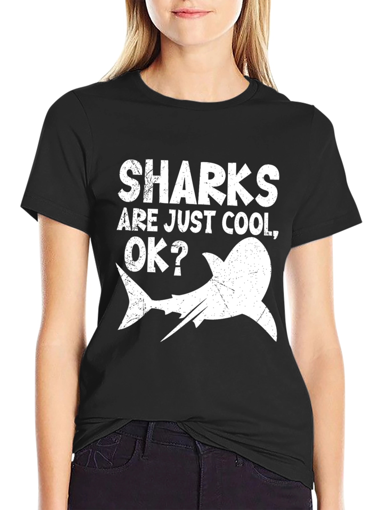 Black Sharks Are Just Cool OK? Men's Graphic T-Shirt view 2