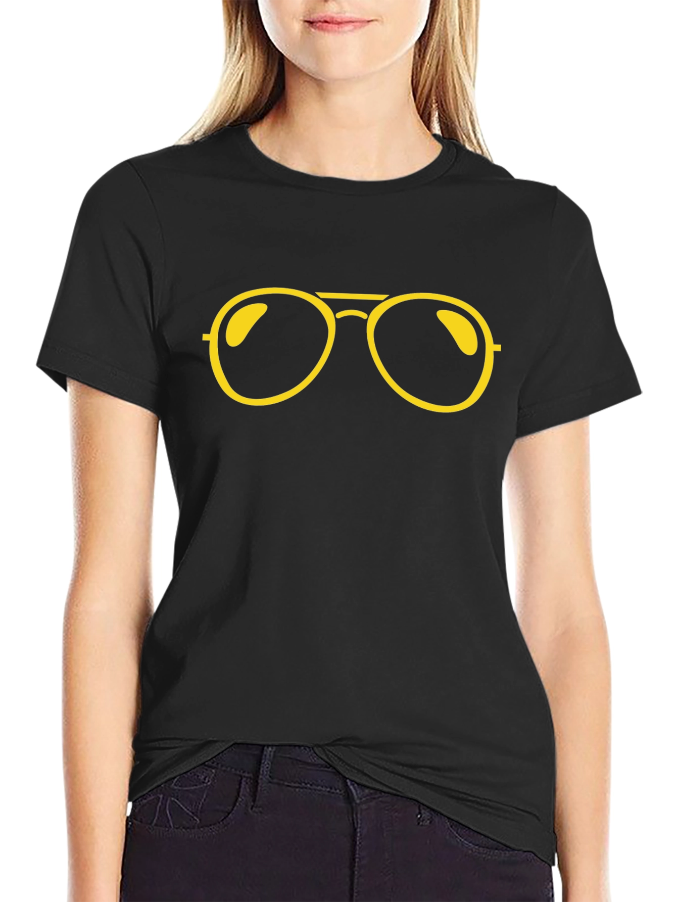 Black Cool Shades Graphic Tee - Black Cotton Blend view 2