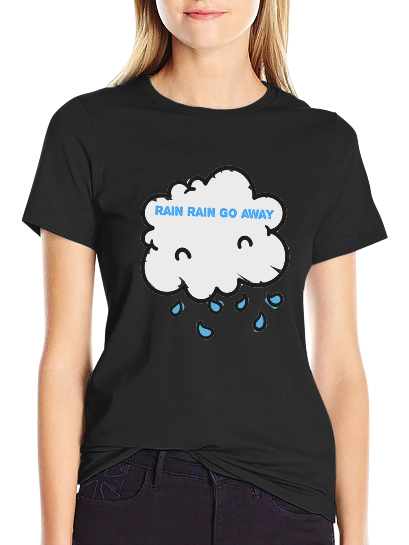Black Rain Rain Go Away Graphic Tee - Unisex view 2