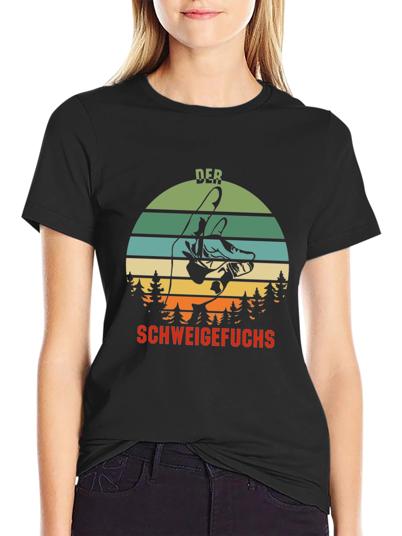 Black Der Schweigefuchs Graphic T-Shirt view 2
