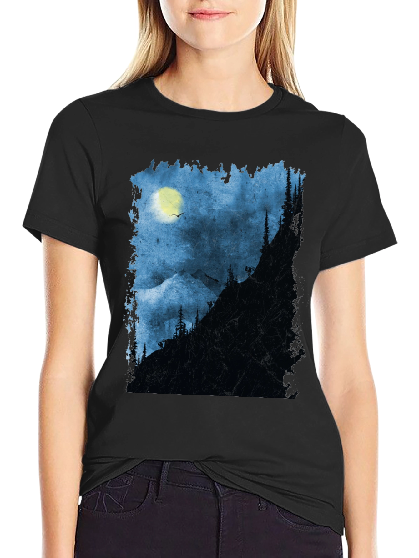 Black Night Mountain Adventure T-Shirt view 2