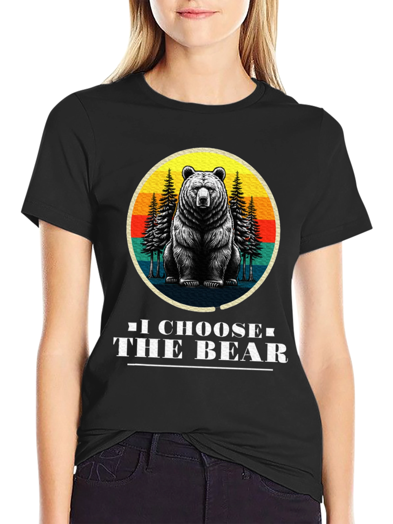 Black I Choose the Bear Graphic Tee view 2