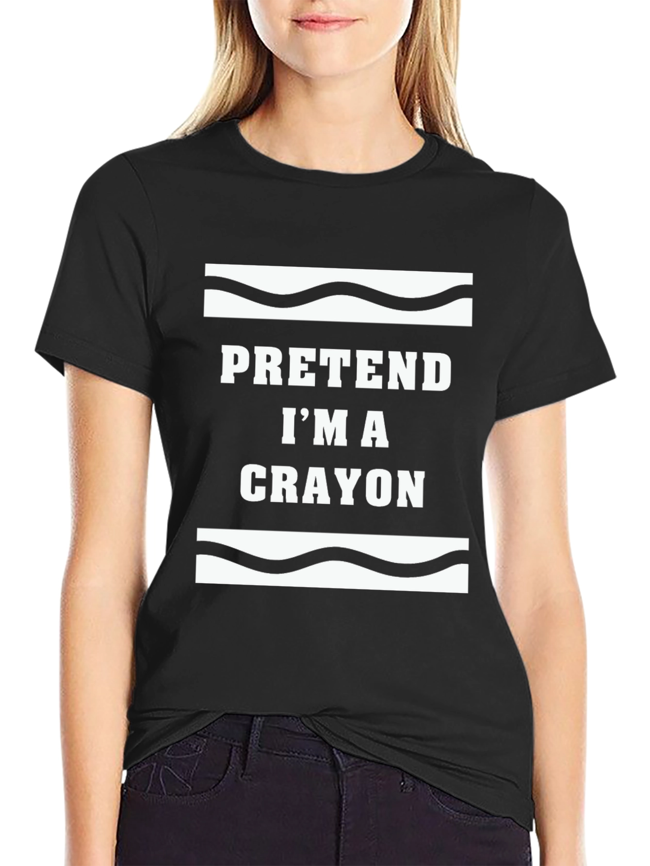 Black Pretend I'm a Crayon Graphic Tee view 2