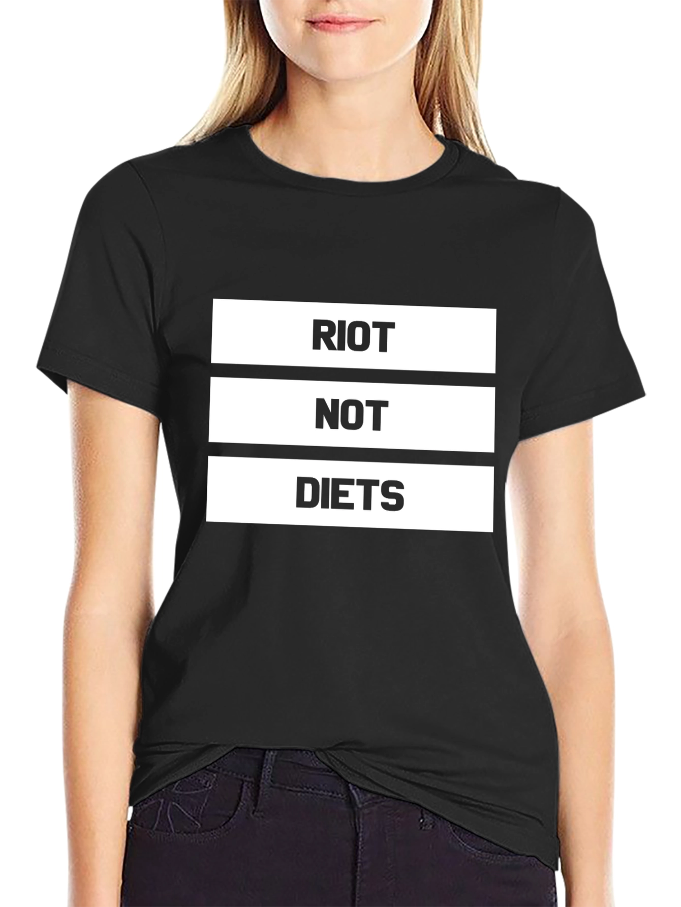Black Riot Not Diets Graphic Tee - Bold Statement Shirt view 2