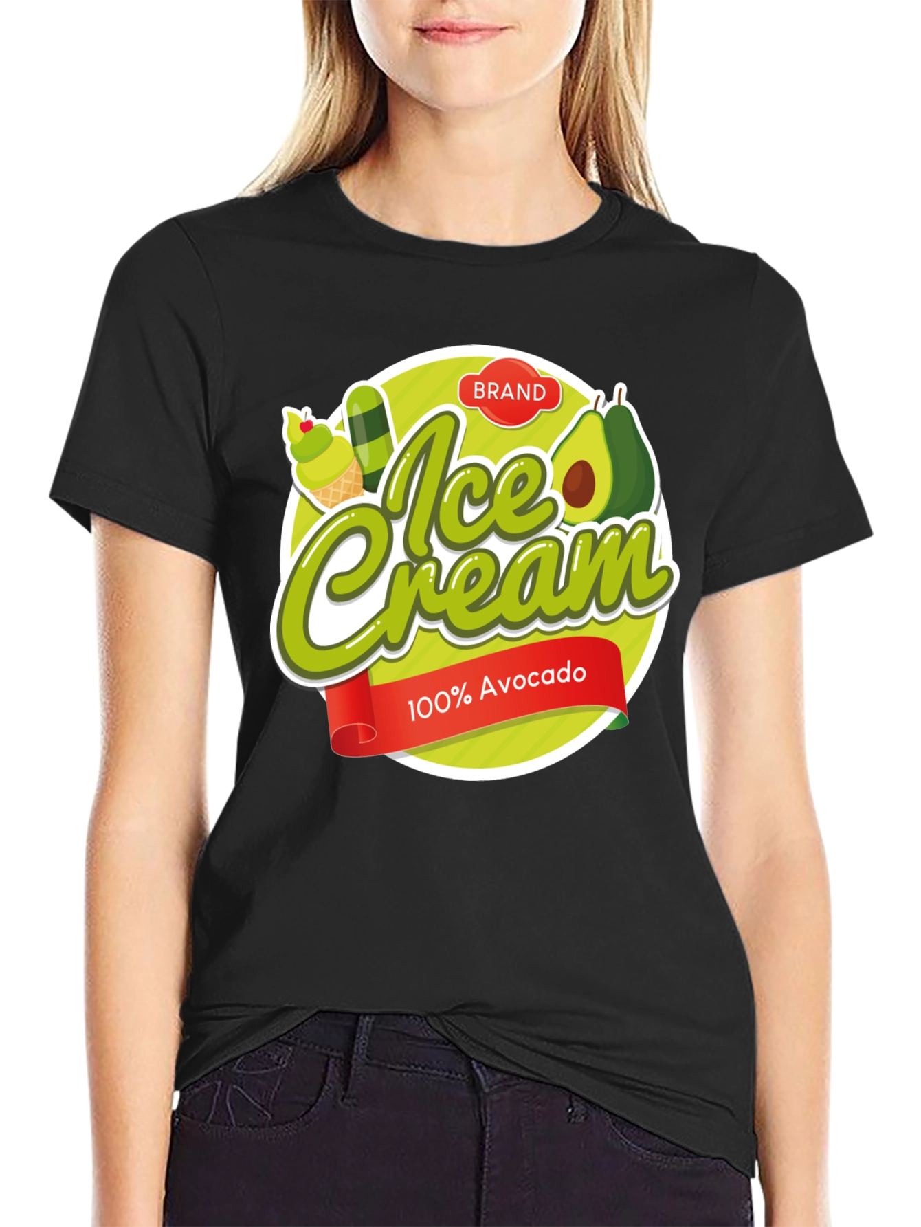 Black Avocado Ice Cream Graphic Tee view 2