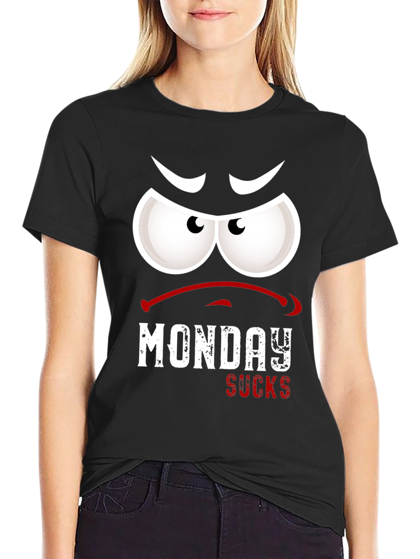 Black Monday Sucks Graphic T-Shirt view 2