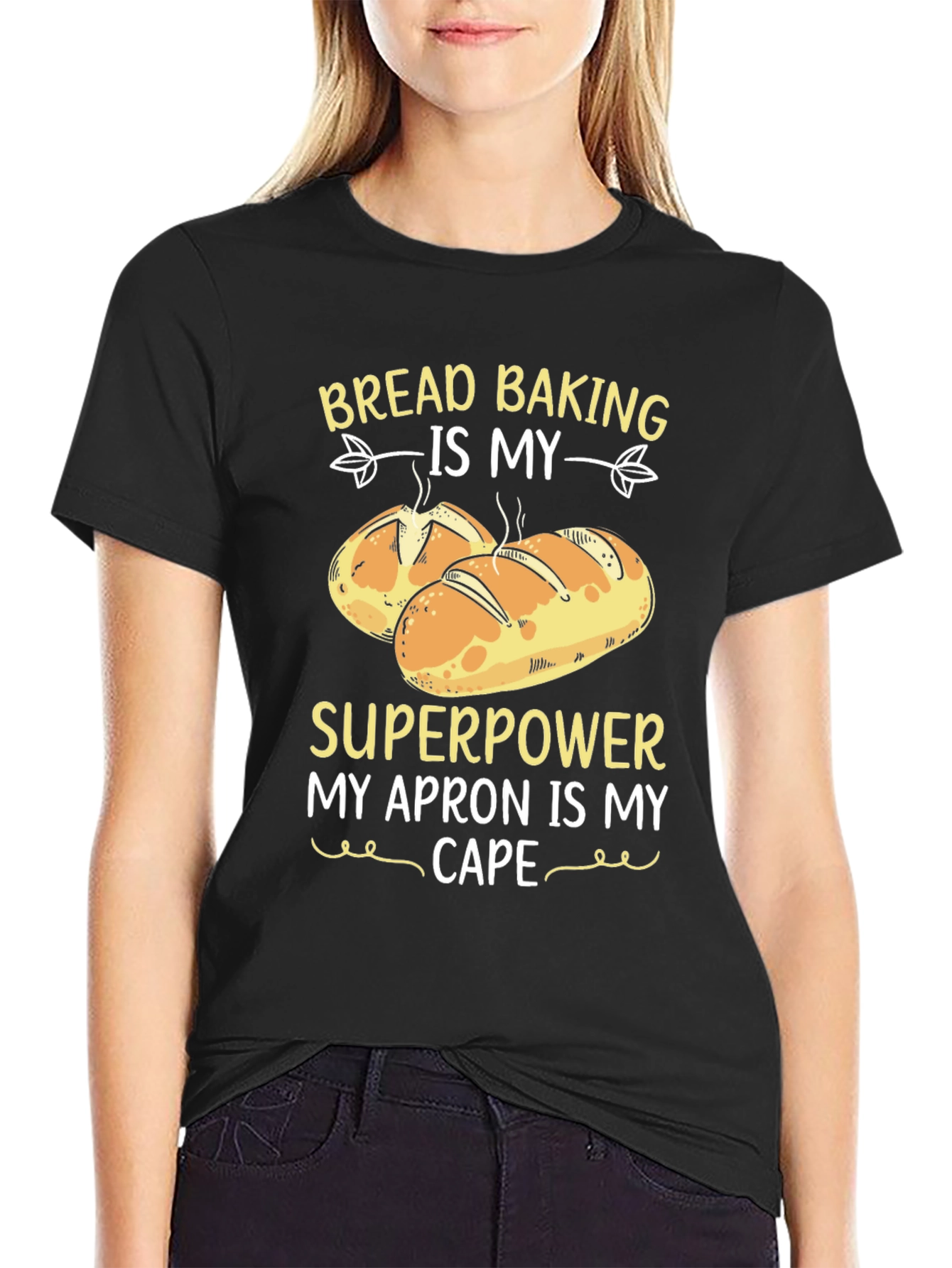 Black Baking Superpower T-Shirt - Bread Baking Lover Tee view 2