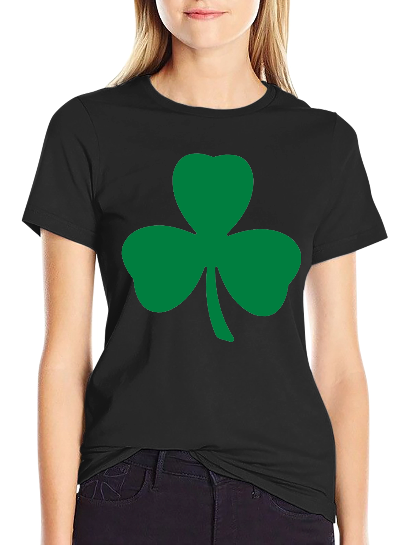 Black Shamrock T-Shirt - St. Patrick's Day Lucky Tee view 2