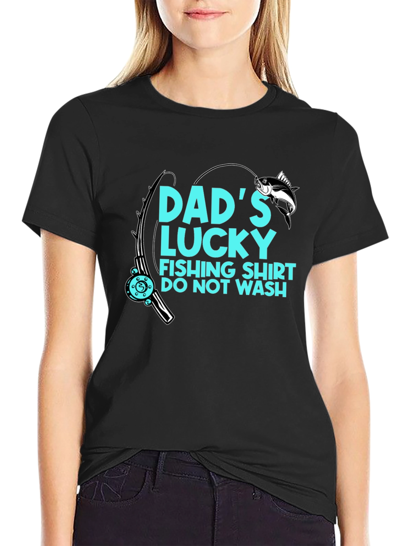 Black Dad's Lucky Fishing Shirt - Do Not Wash! view 2