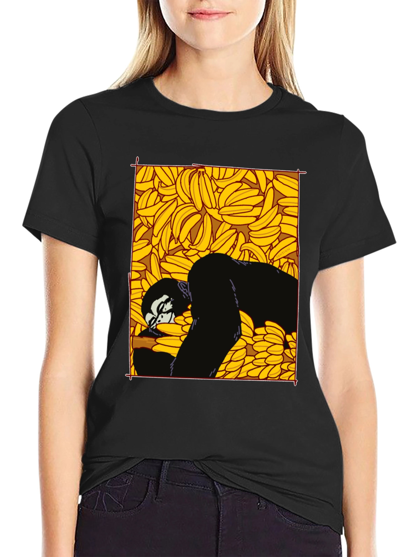 Black Banana Gorilla Graphic Tee - Unique Black T-Shirt view 2