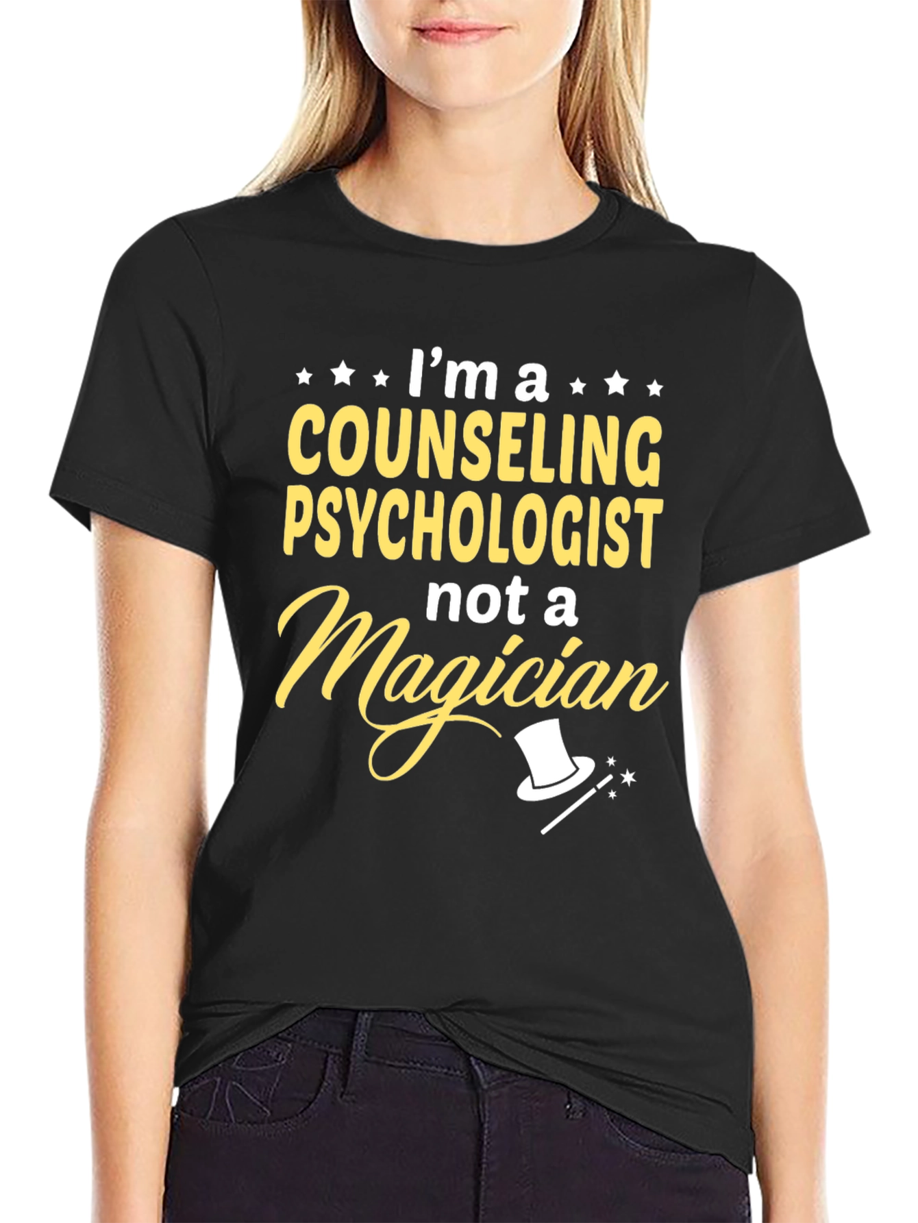 Black Counseling Psychologist T-Shirt - Funny Therapist Tee view 2