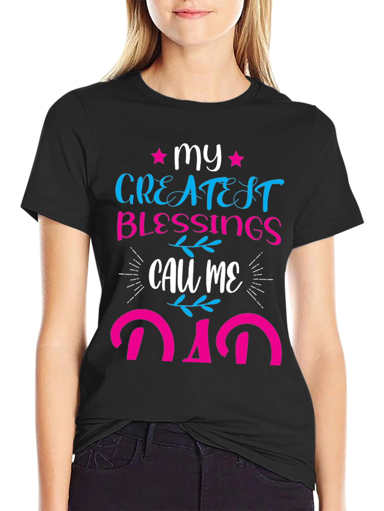 Black My Greatest Blessings Call Me Dad T-Shirt view 2