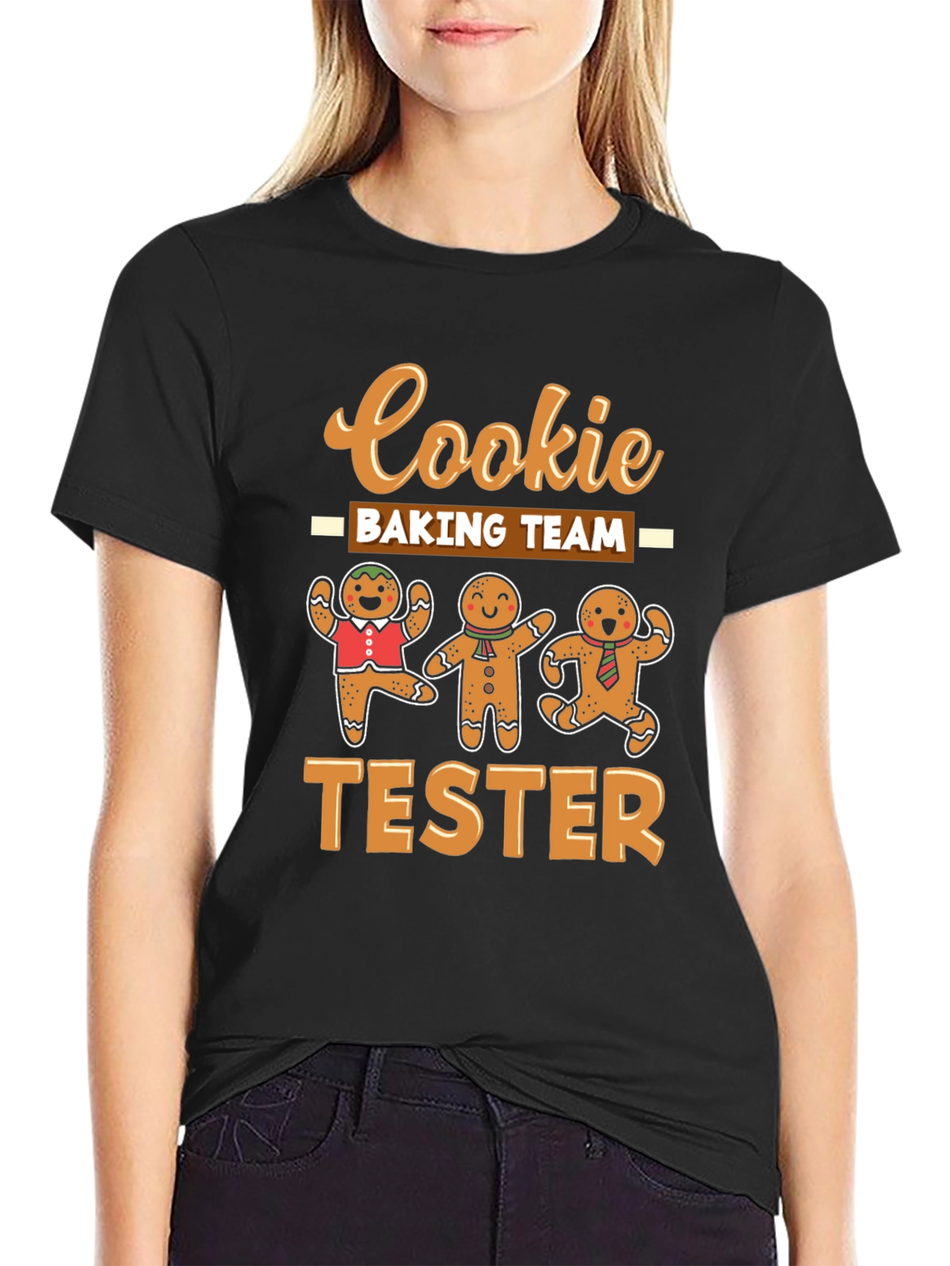 Black Cookie Baking Team Tester Graphic T-Shirt view 2