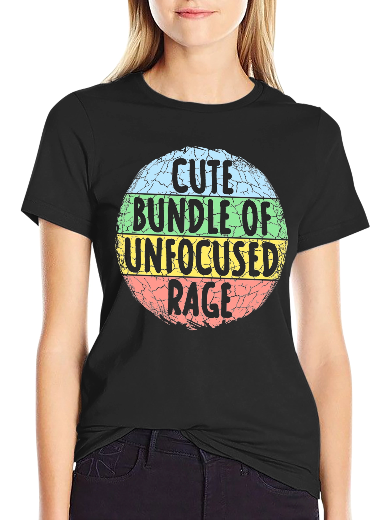 Black Cute Bundle of Unfocused Rage Graphic T-Shirt view 2