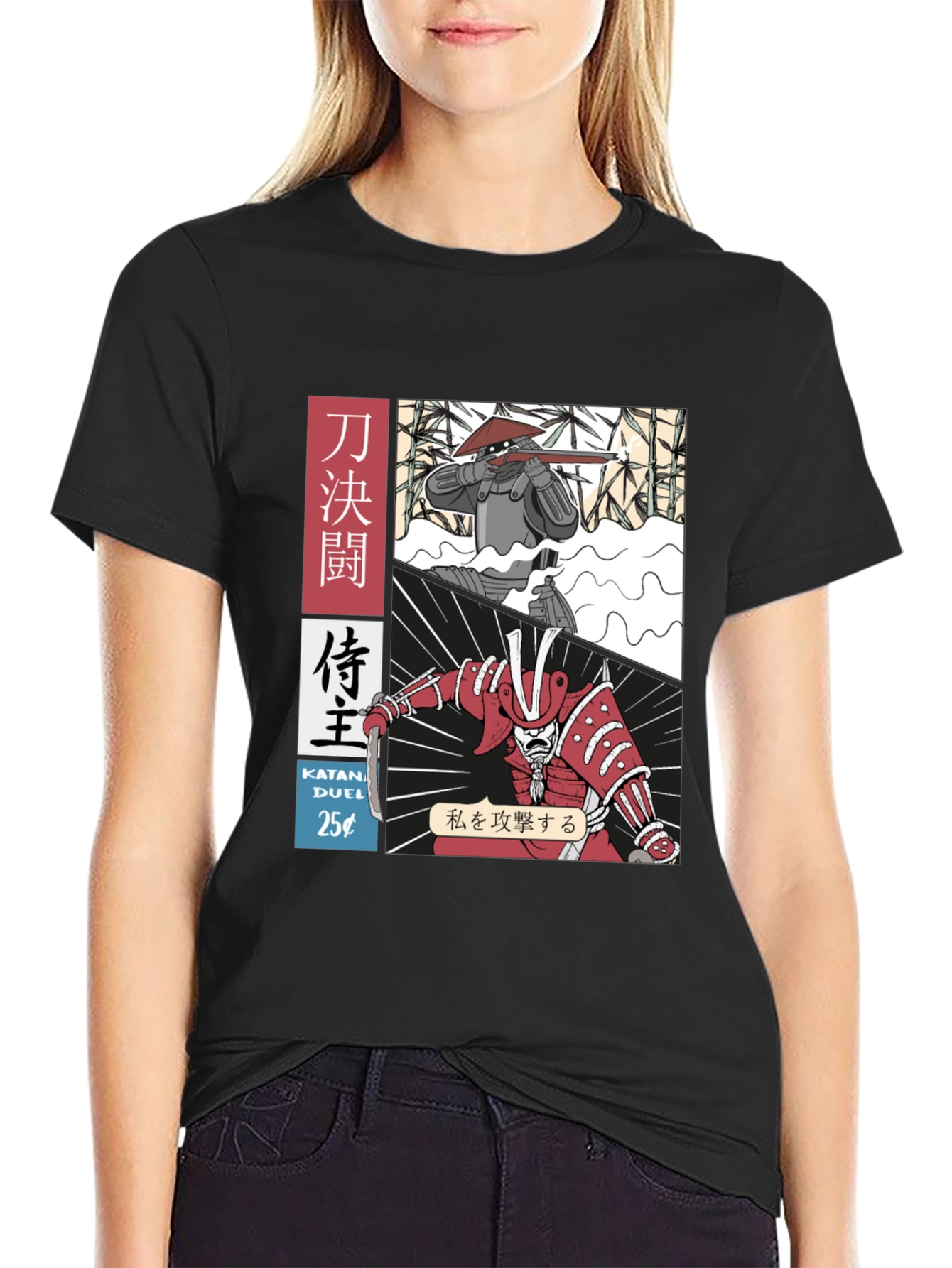 Black Samurai Duel Graphic Tee - Black view 2
