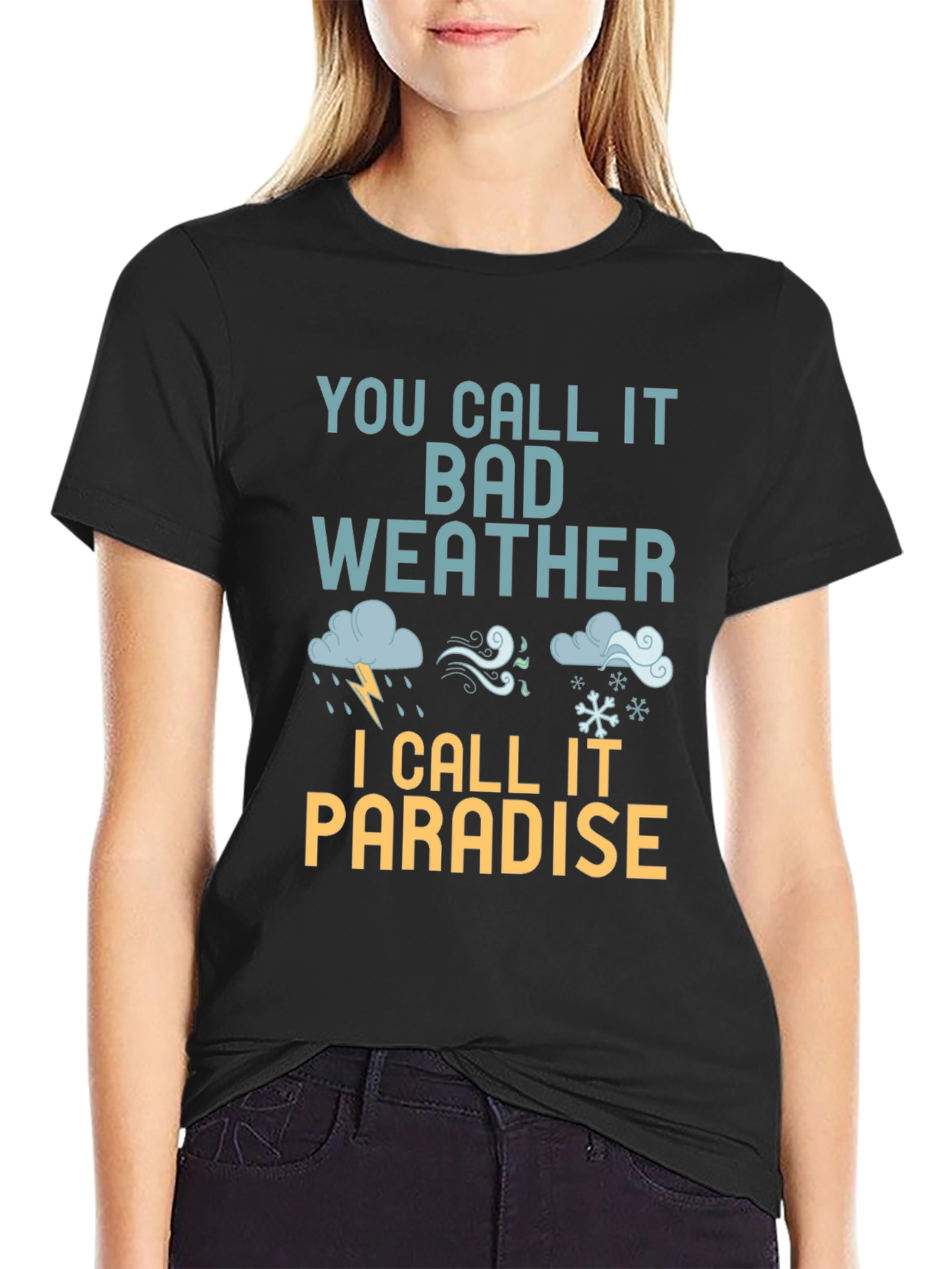 Black Bad Weather Paradise T-Shirt view 2