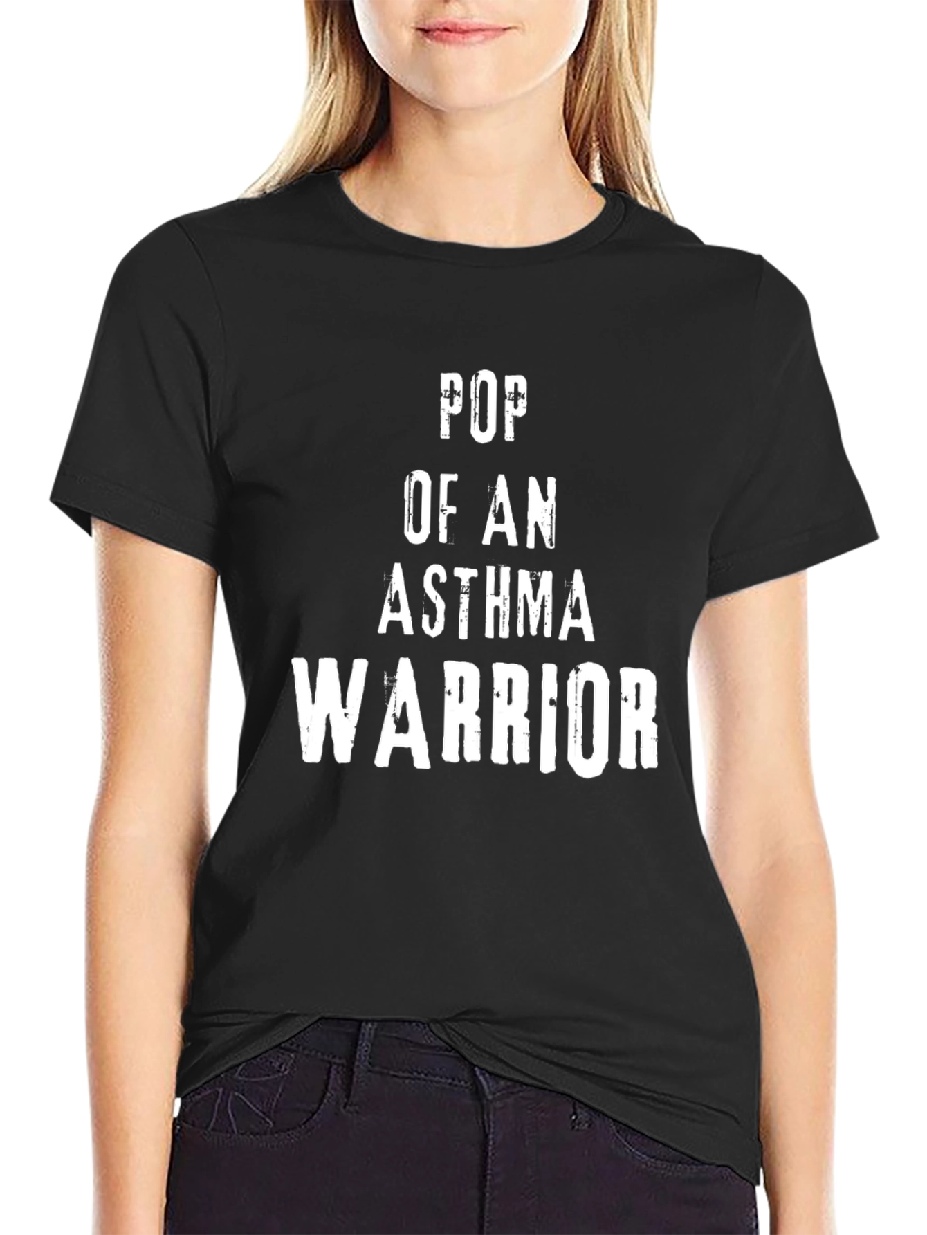 Black Pop of an Asthma Warrior Graphic T-Shirt view 2