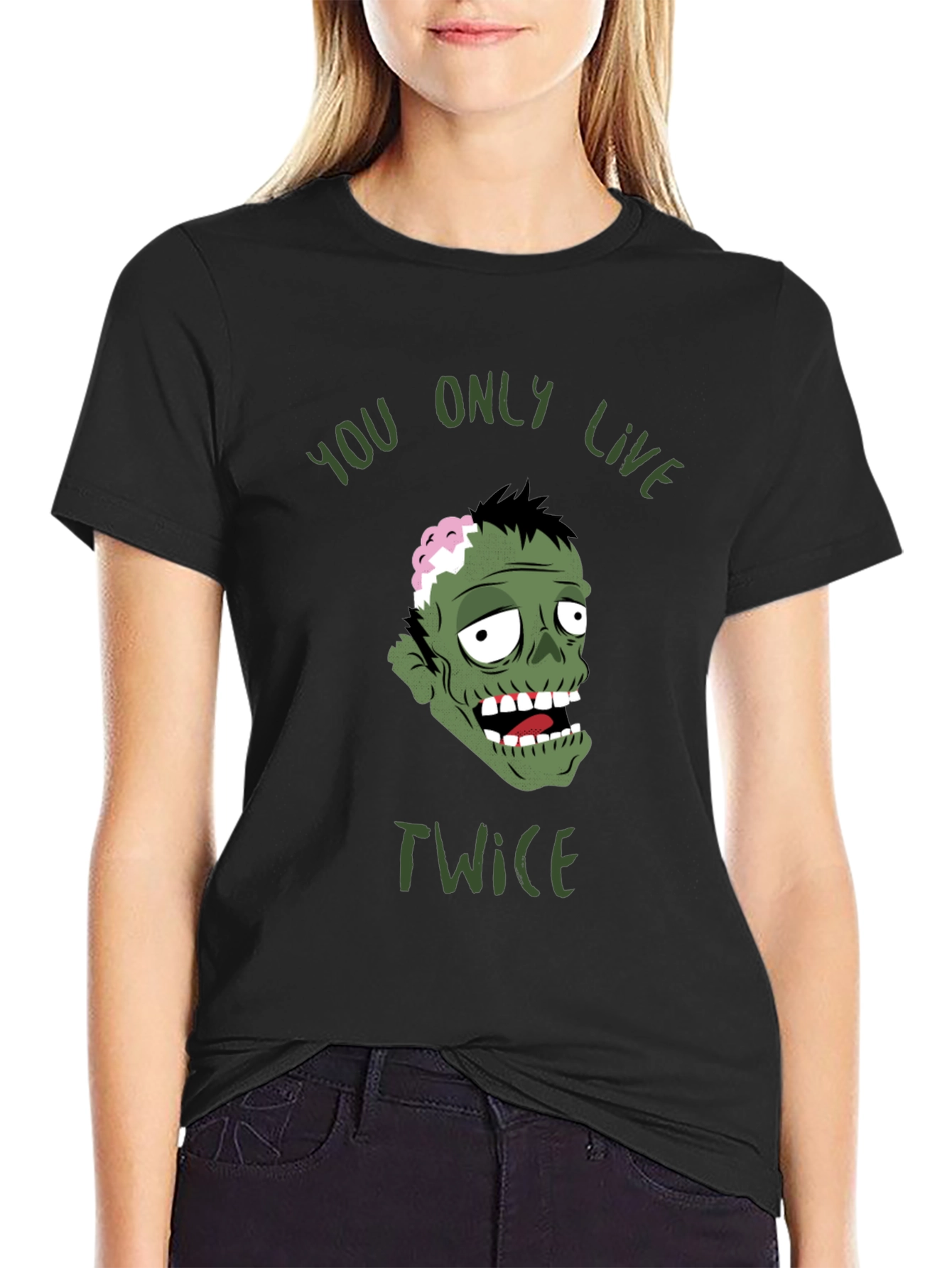 Black Zombie You Only Live Twice Graphic T-Shirt view 2