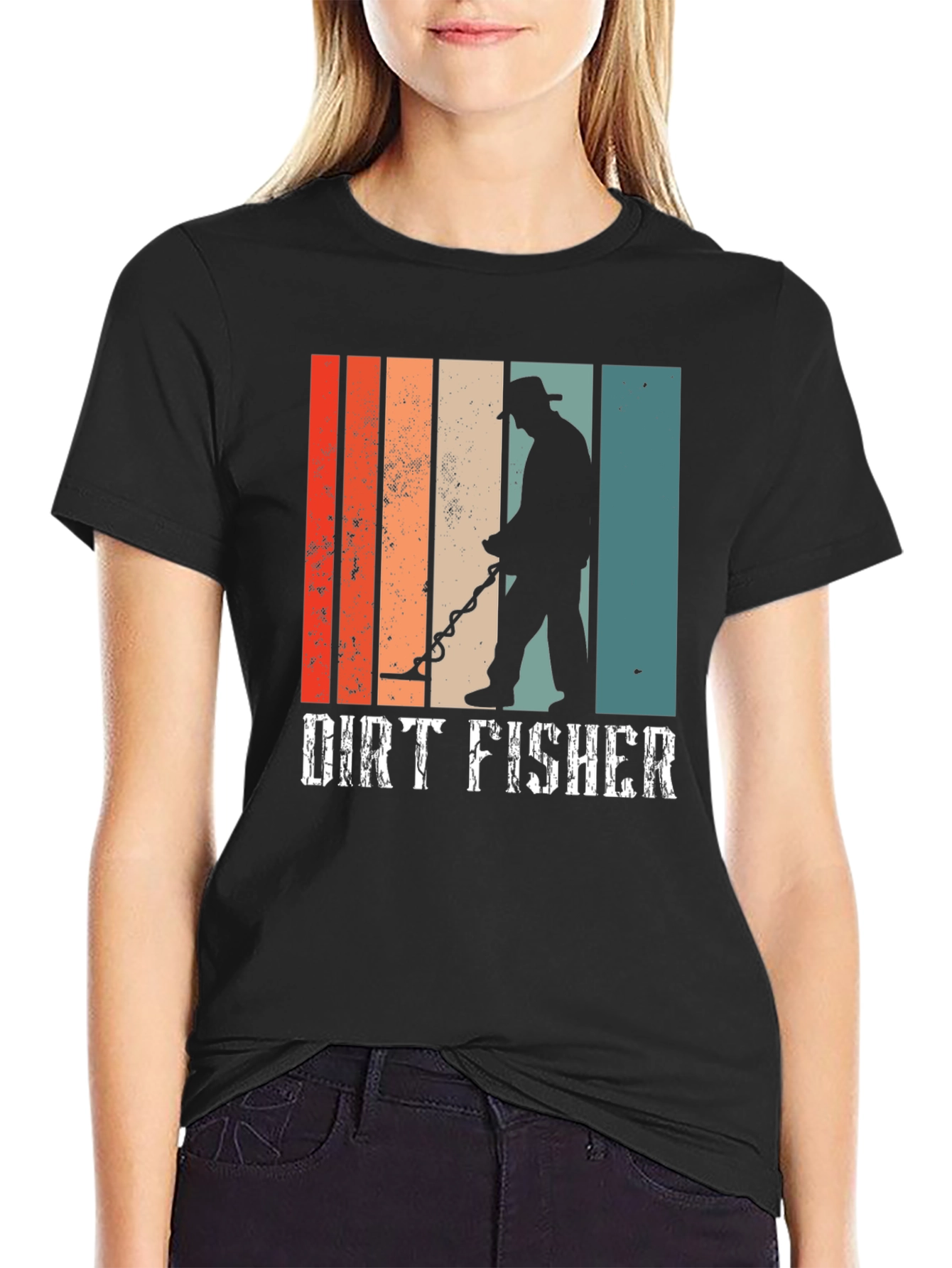 Black Dirt Fisher T-Shirt - Metal Detecting Tee view 2