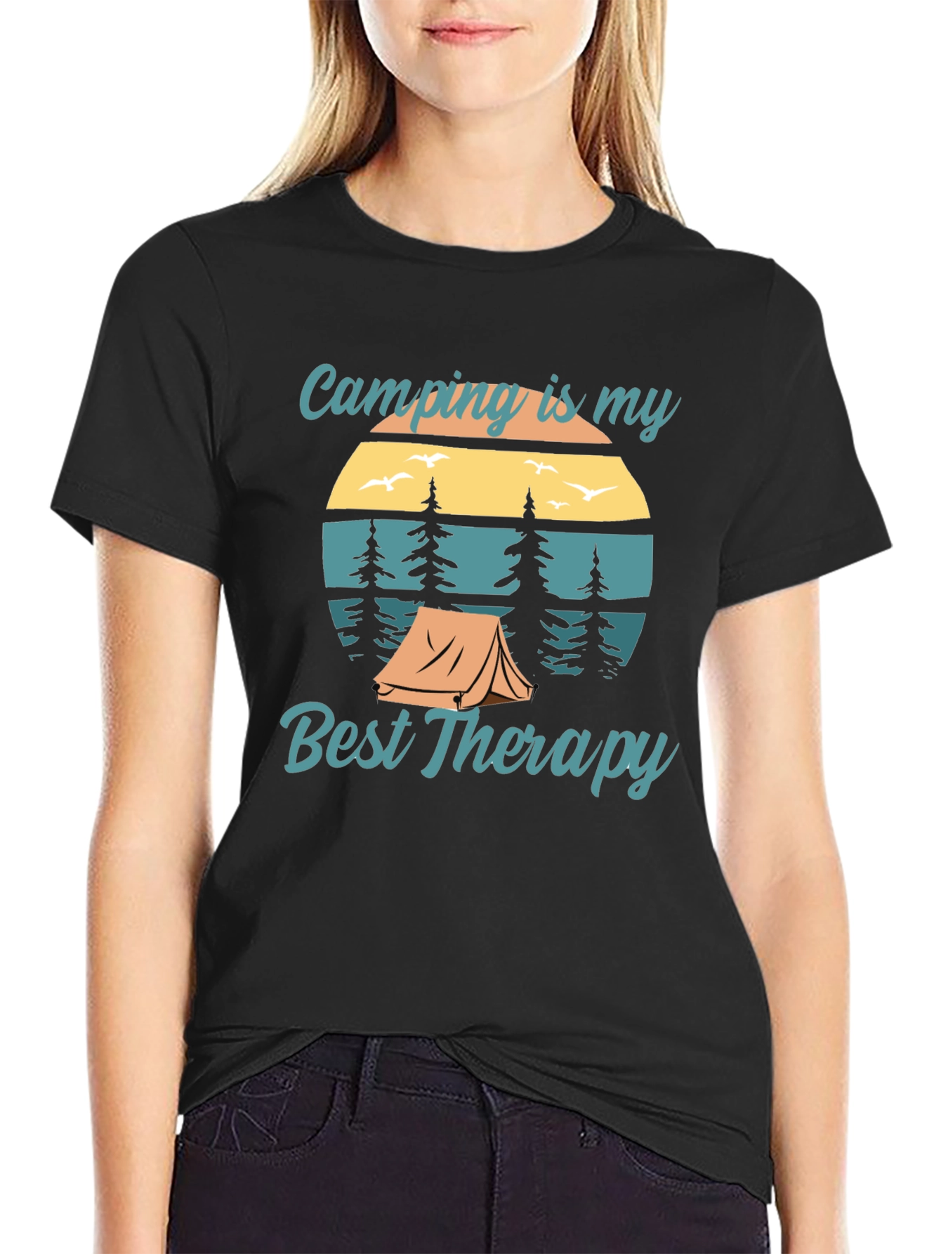 Black Camping is My Best Therapy Graphic Tee view 2