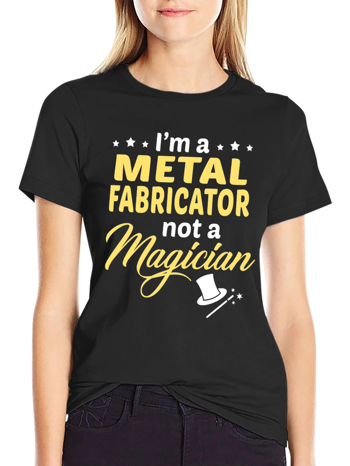 Black Metal Fabricator T-Shirt - Funny Job Pride Tee view 2