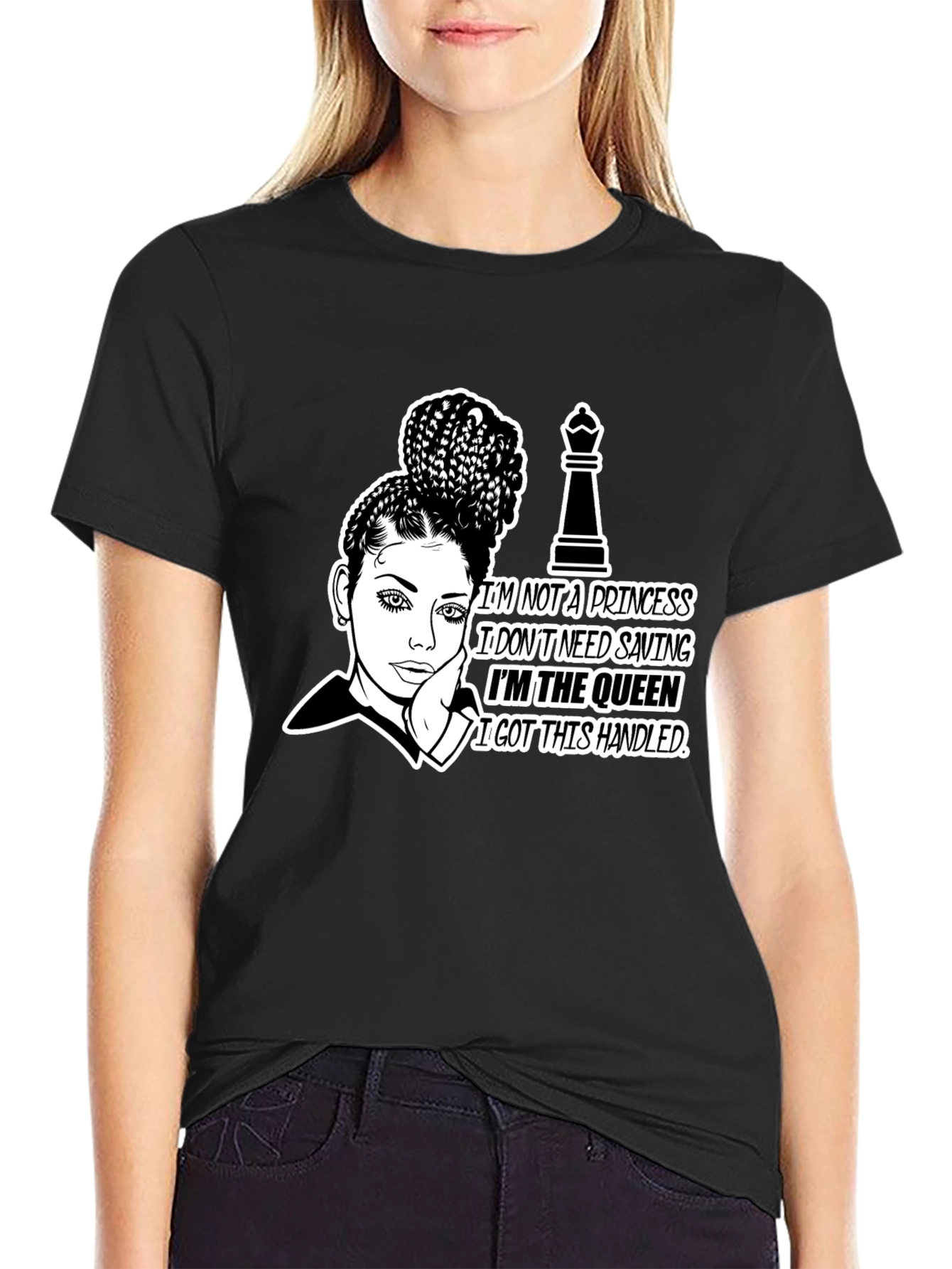 Black Queen Graphic Tee - Empowering Chess Queen view 2