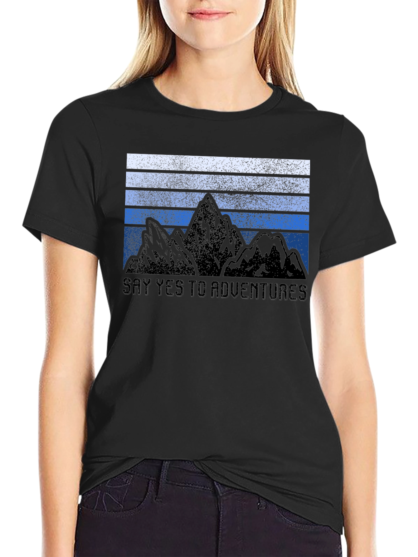 Black Adventure Awaits Graphic Tee - Black view 2