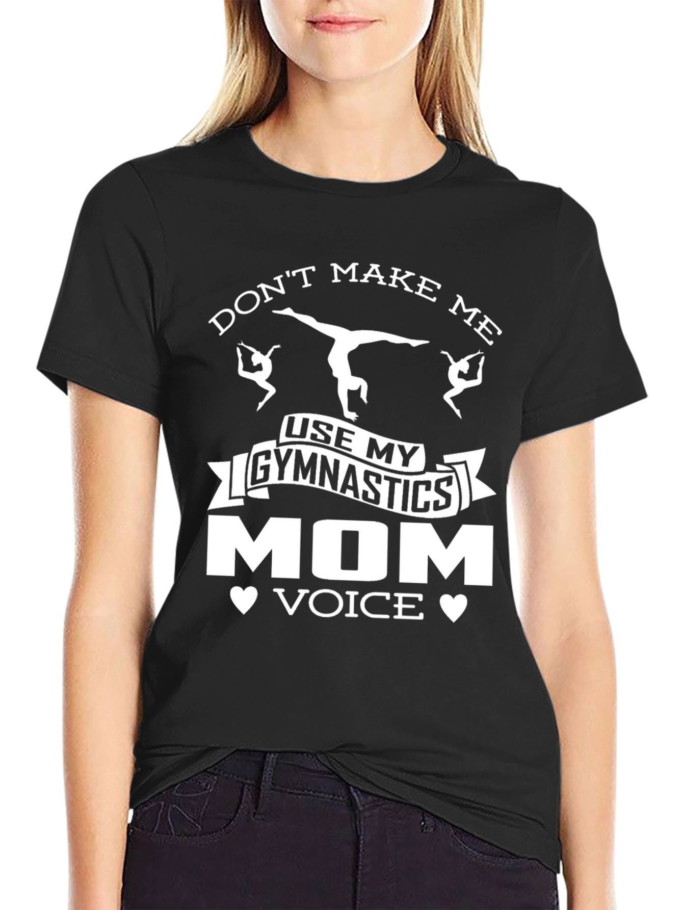 Black Gymnastics Mom Voice Graphic Tee view 2