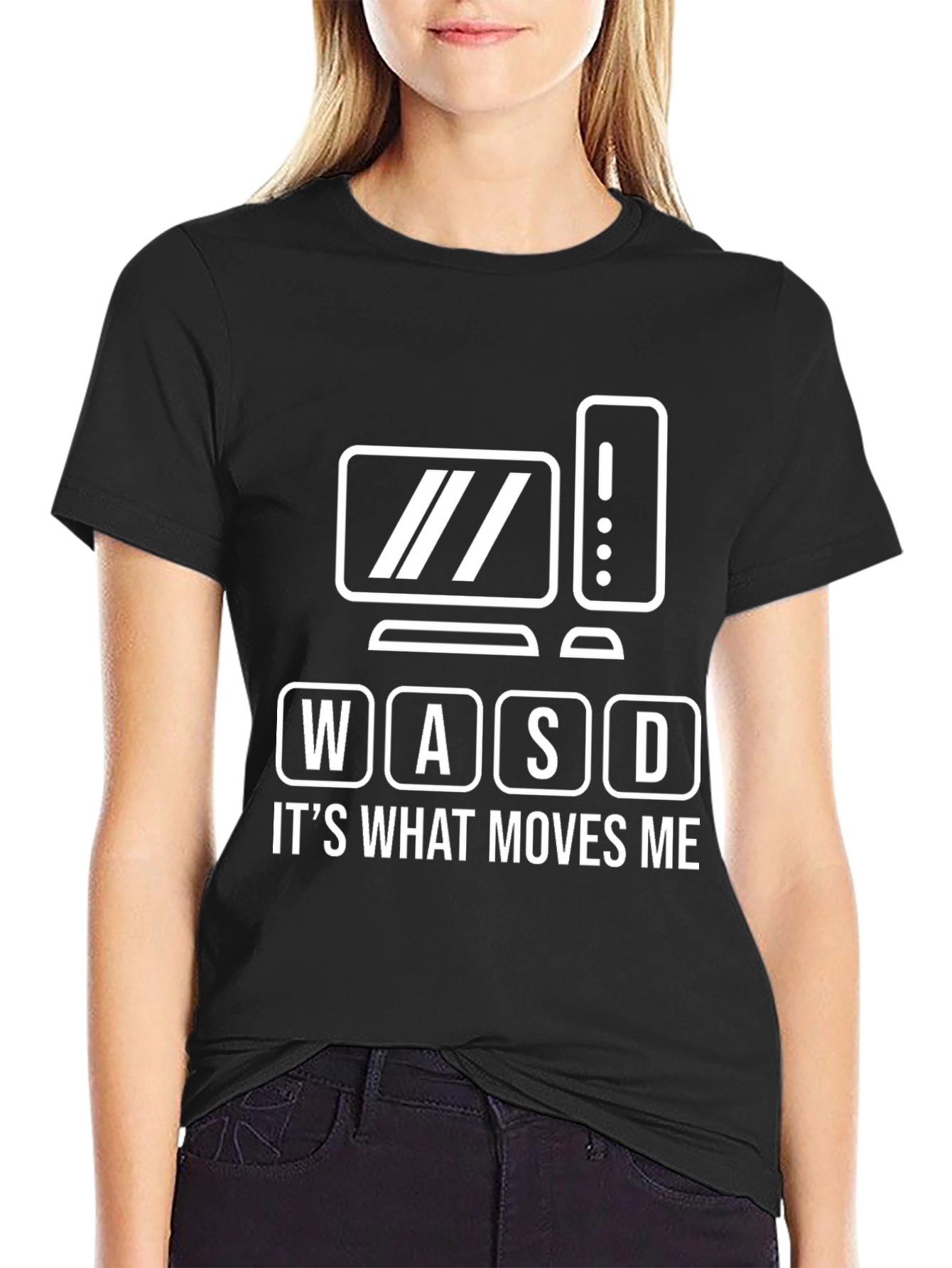 Black WASD Gamer T-Shirt - It's What Moves Me! view 2