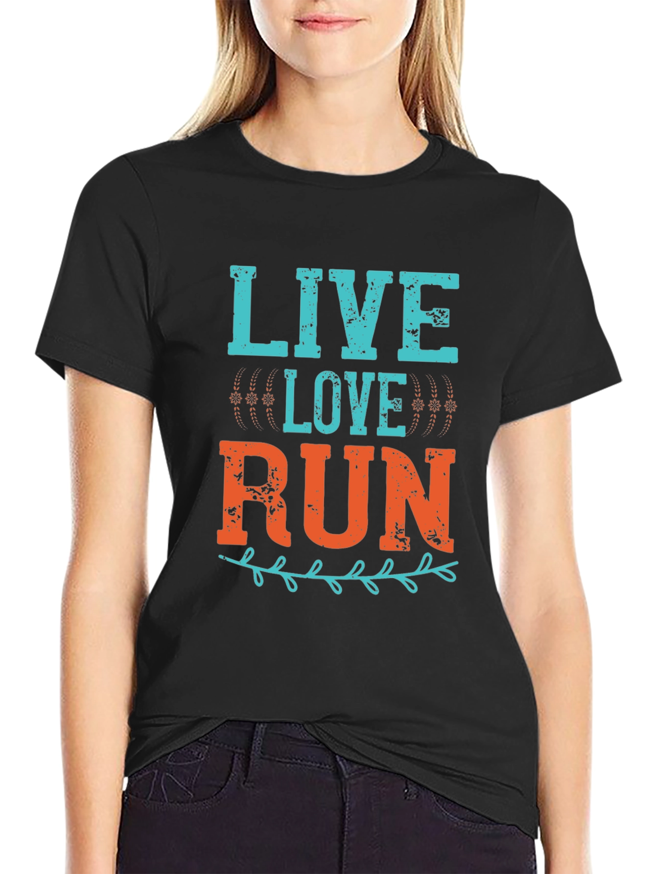 Black Live Love Run Graphic Tee view 2