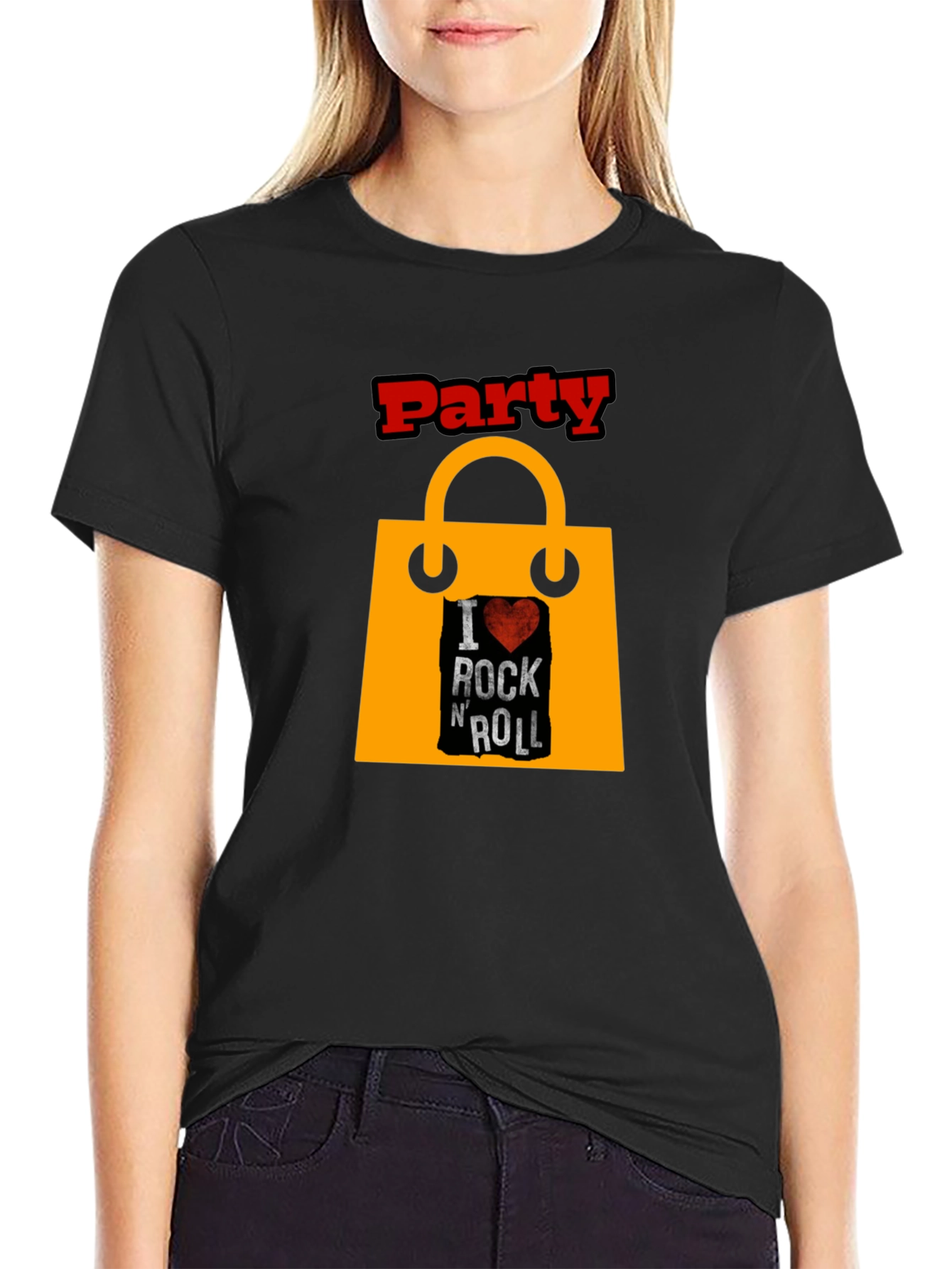 Black Party Rock N Roll Graphic Tee - Black view 2