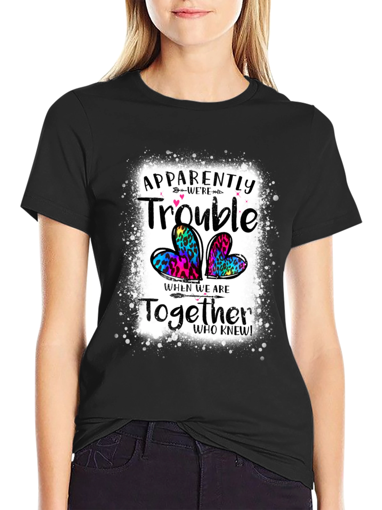 Black Apparently Trouble Together Graphic Tee view 2