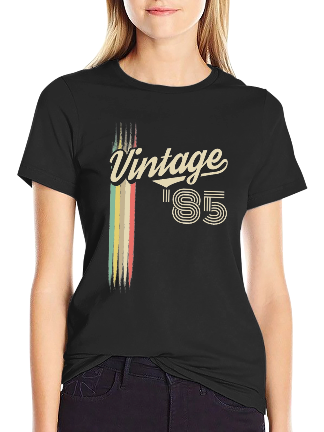 Black Vintage '85 Black T-Shirt view 2