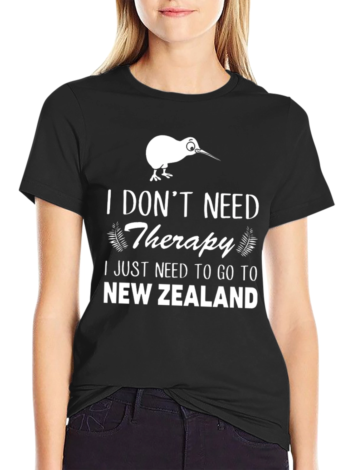 Black New Zealand Therapy T-Shirt view 2