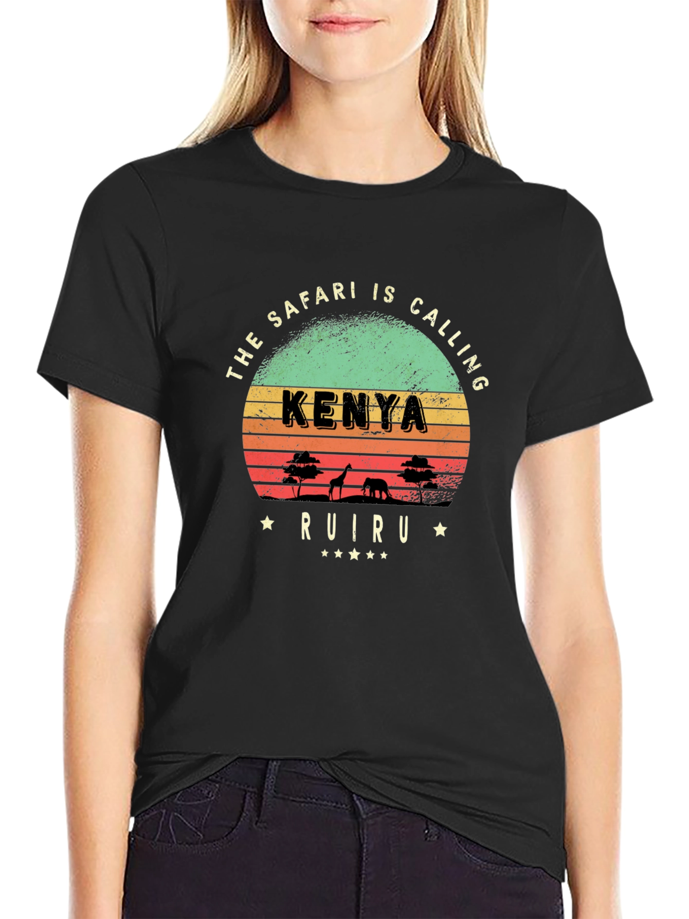 Black Kenya Safari Graphic T-Shirt view 2